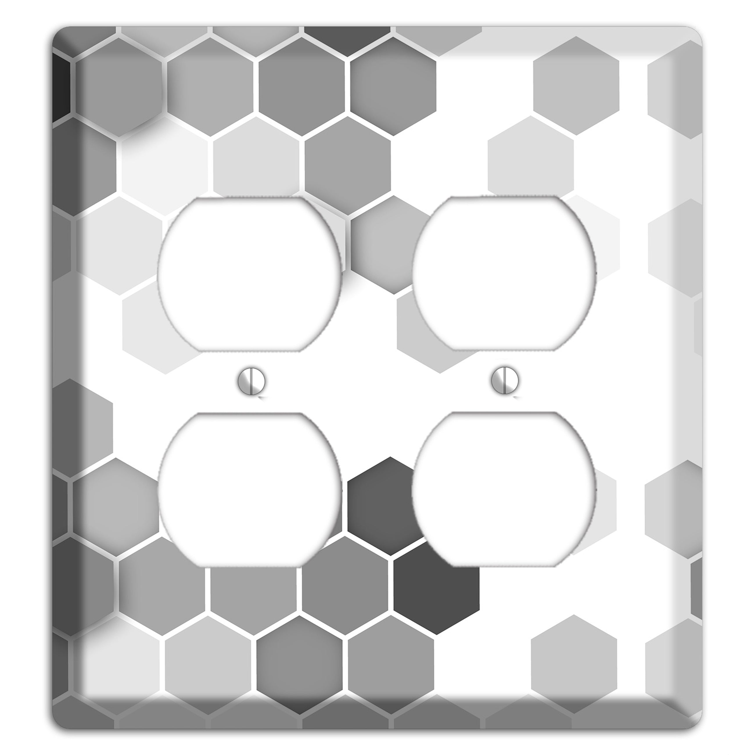 Monochrome Hexagon Tiling 2 Duplex Wallplate