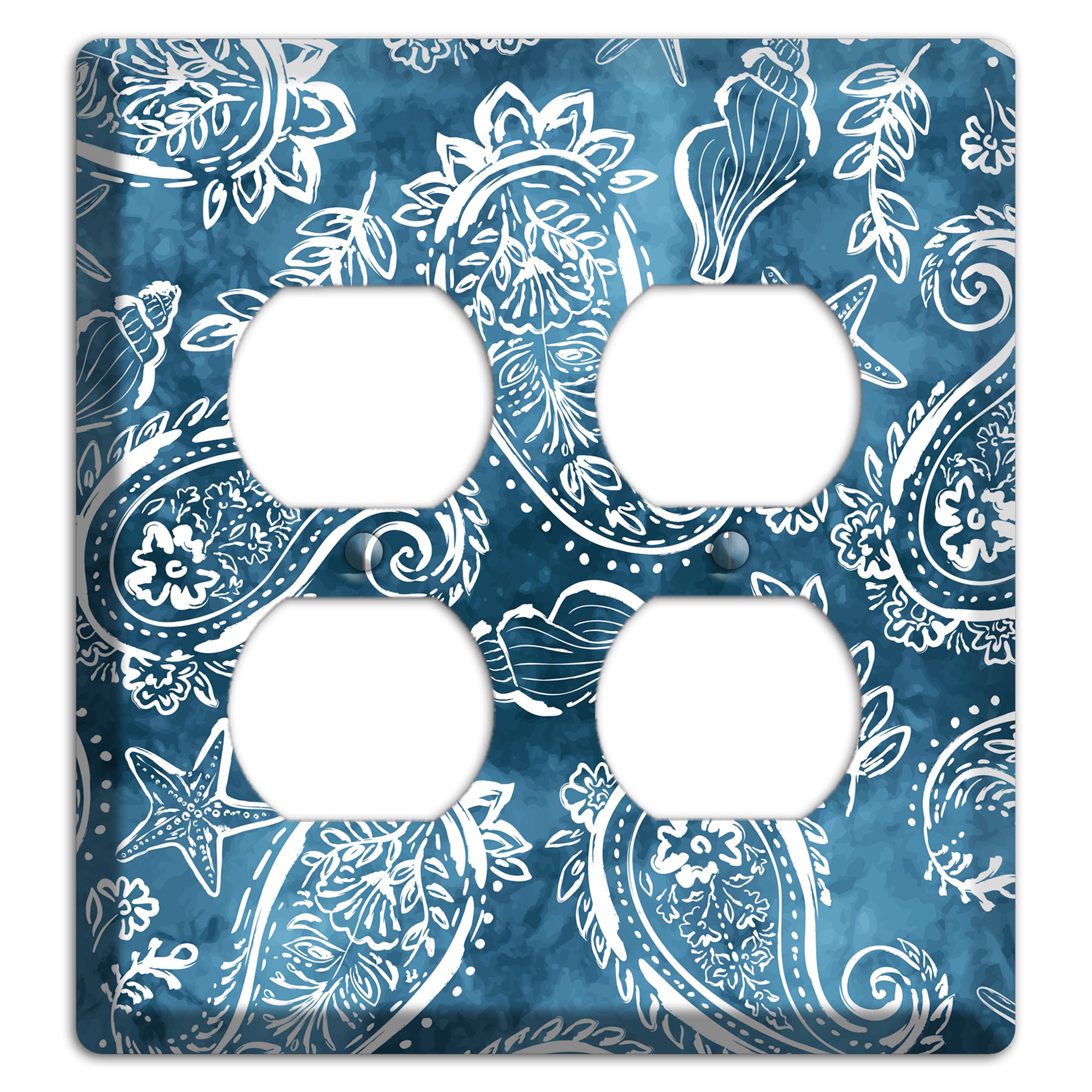 Indigo Tide Paisley 2 Duplex Wallplate