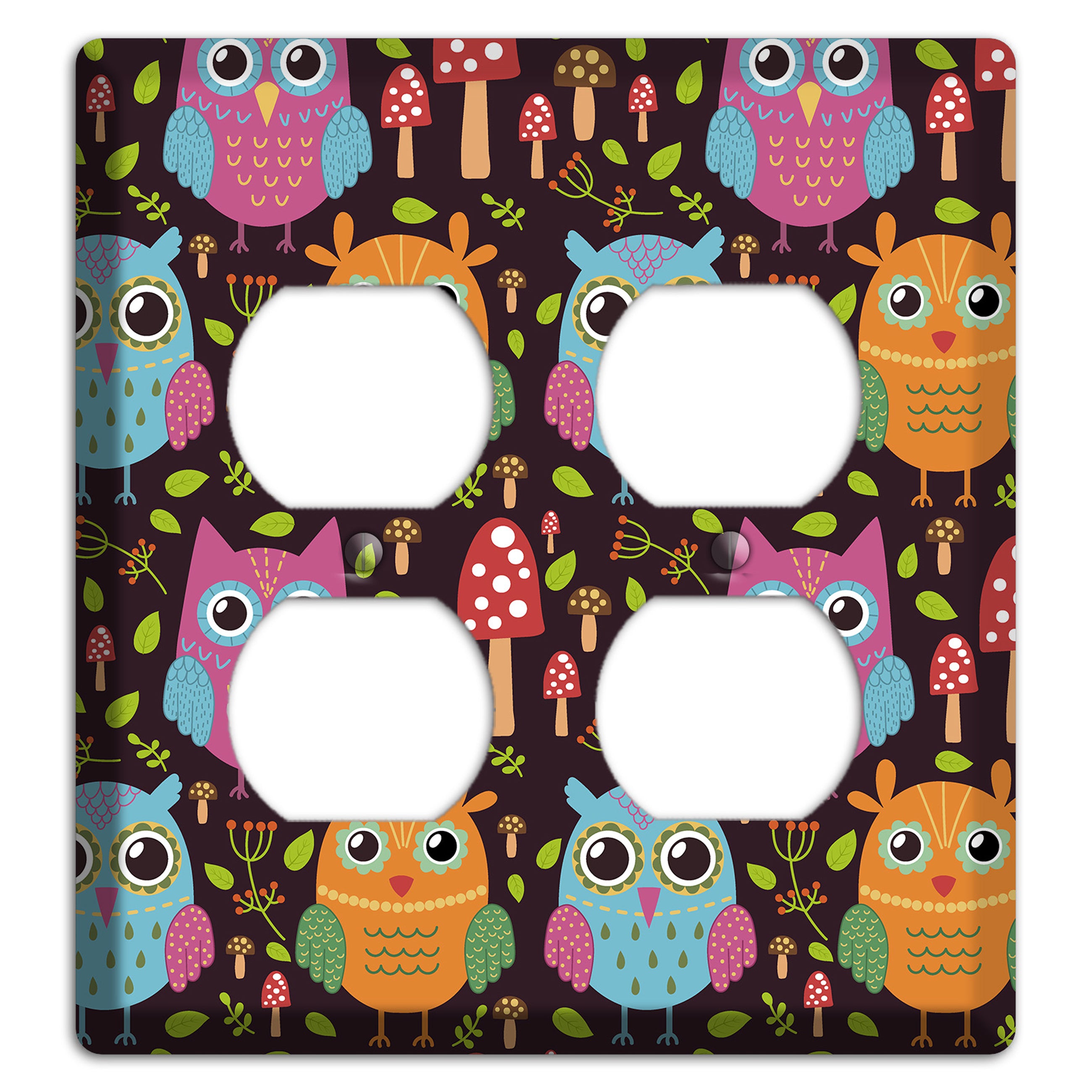 Bright Forest Owls 2 Duplex Wallplate