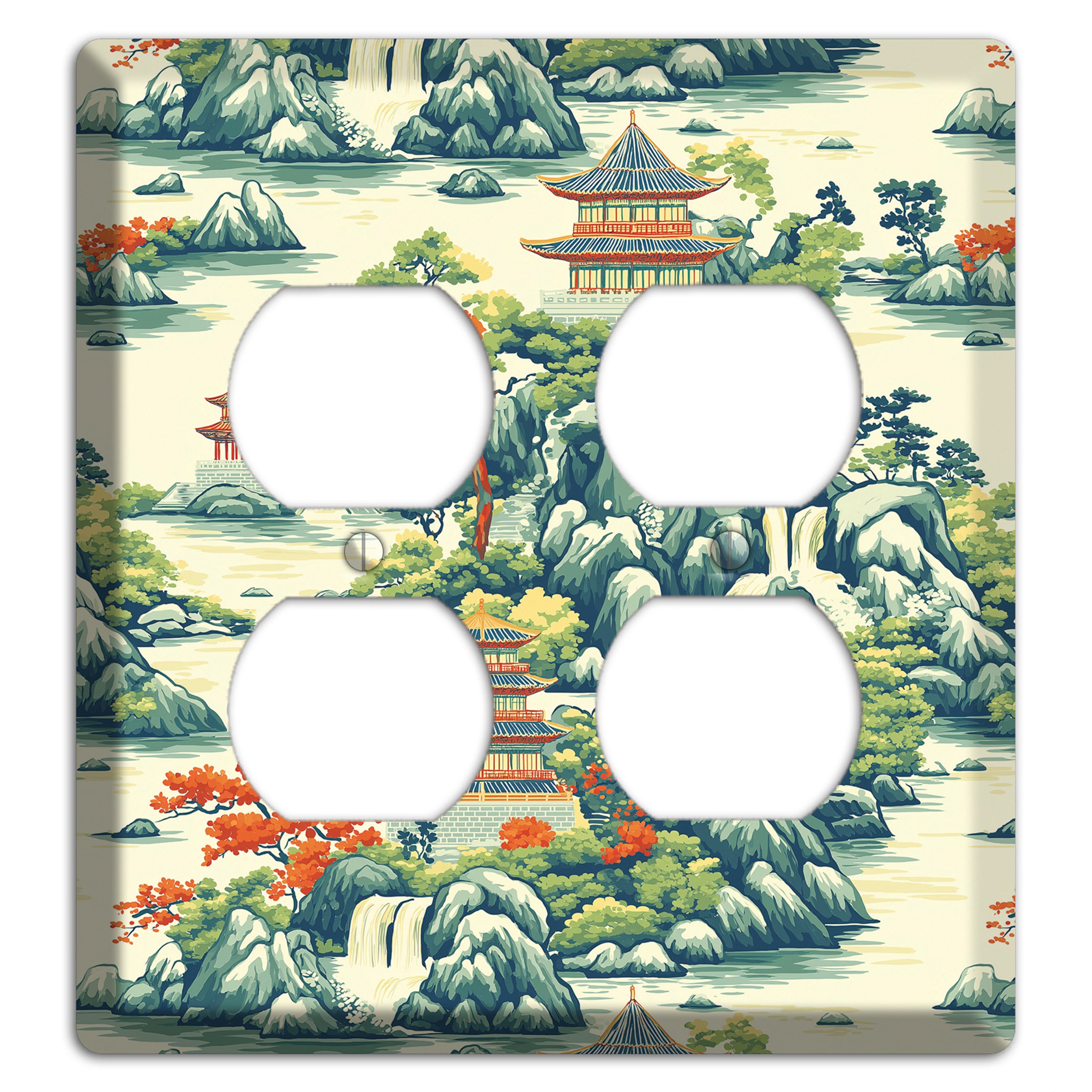 Cascade & Pagoda 2 Duplex Wallplate