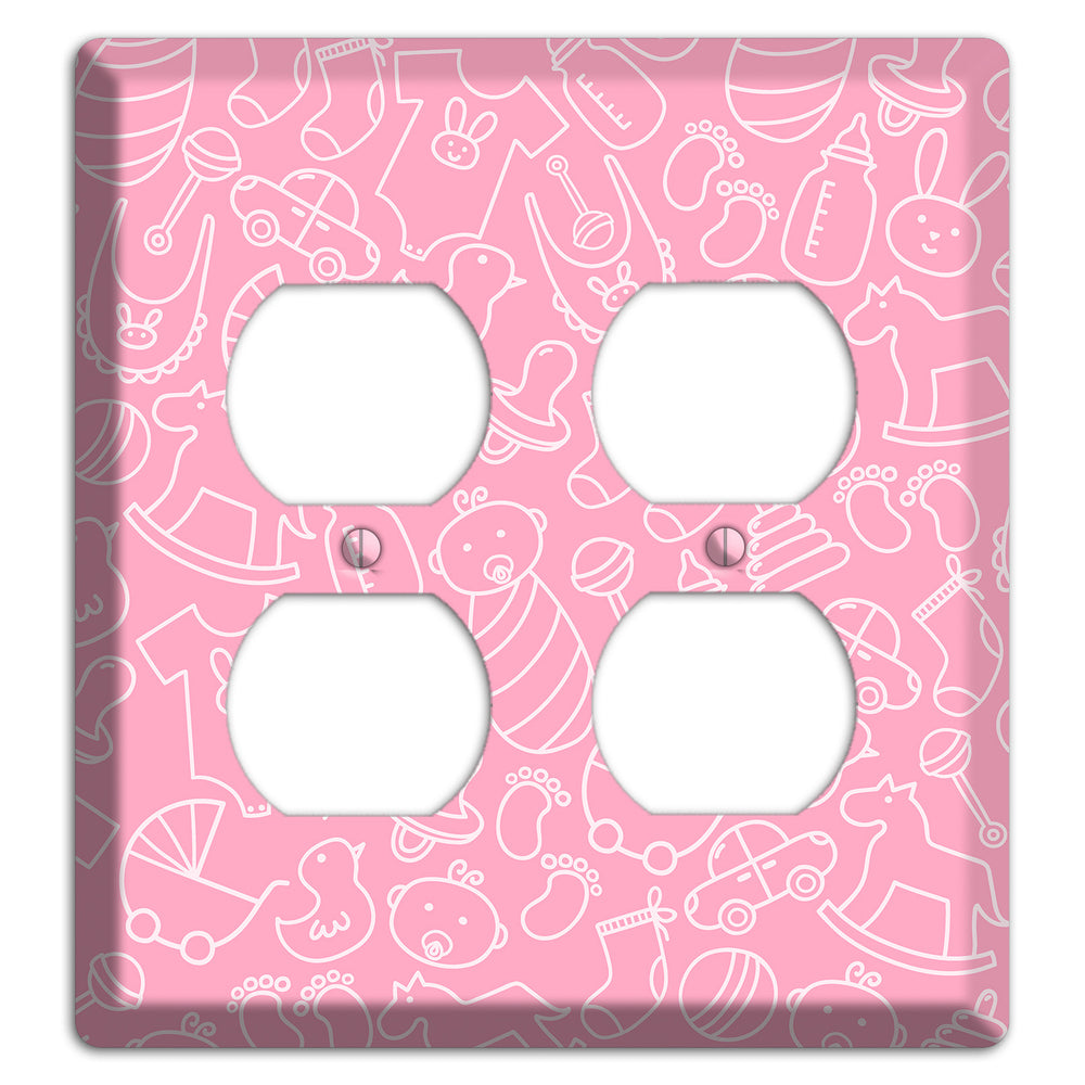 Line Art Baby Pink 2 Duplex Wallplate