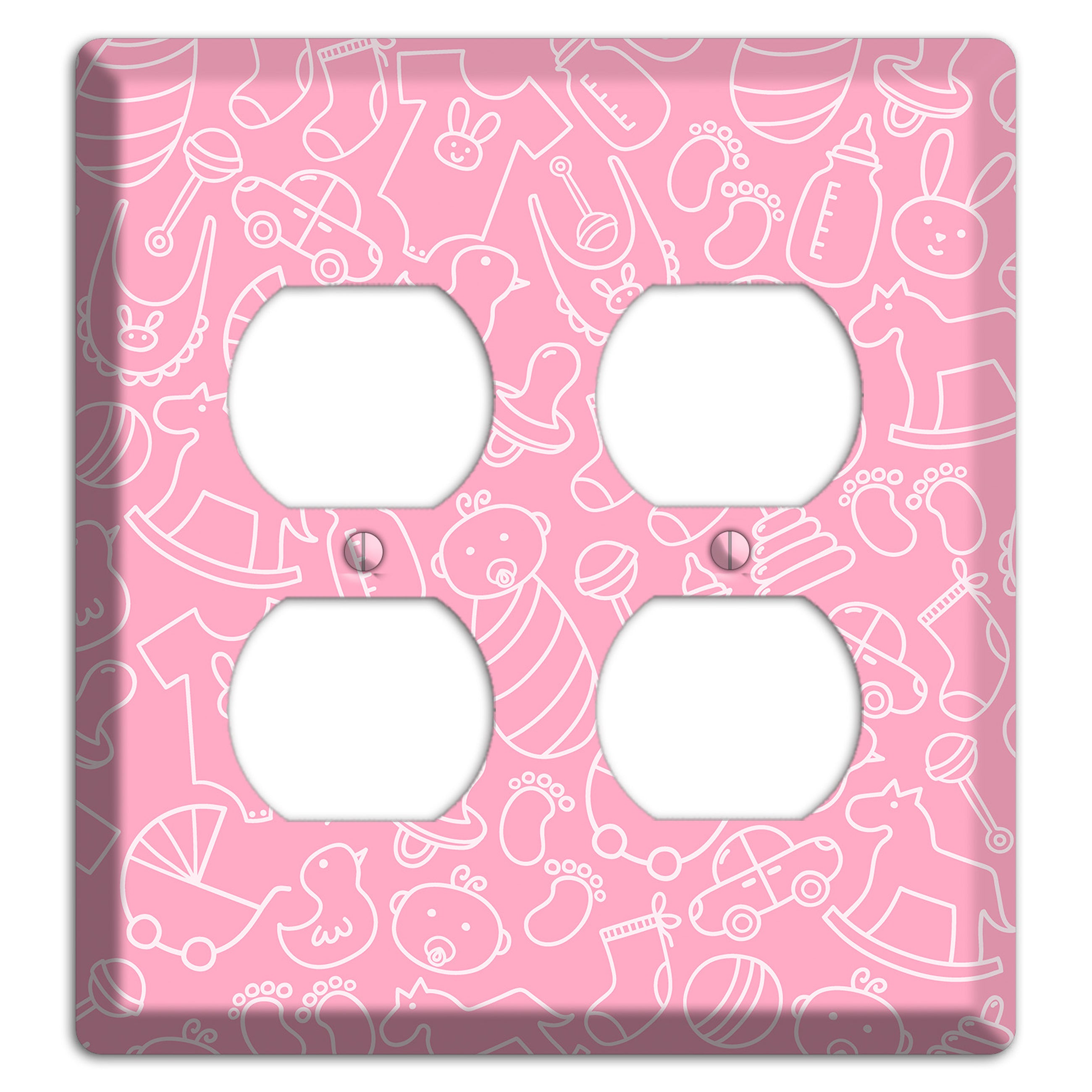 Line Art Baby Pink 2 Duplex Wallplate