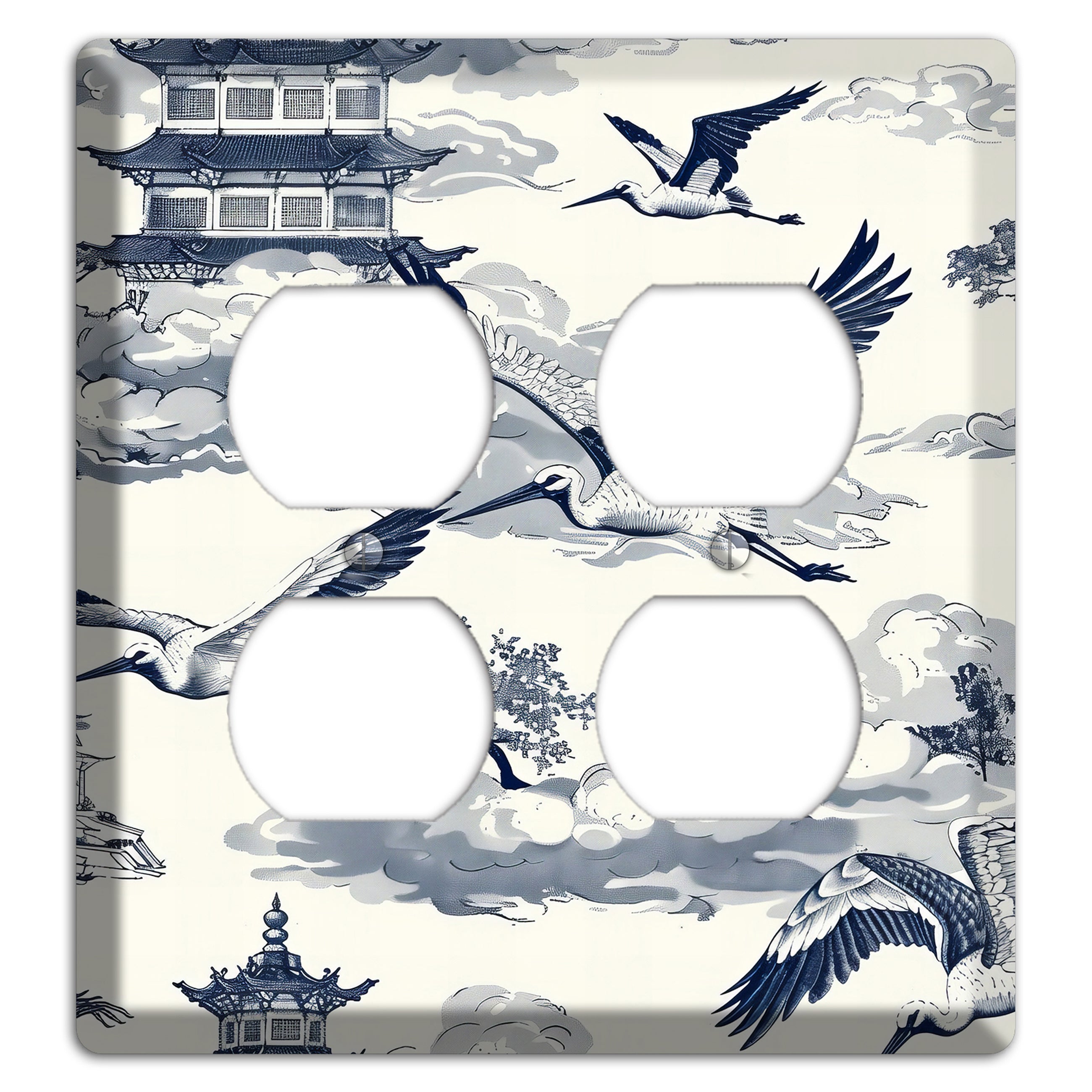 Crane Sky Toile 2 Duplex Wallplate