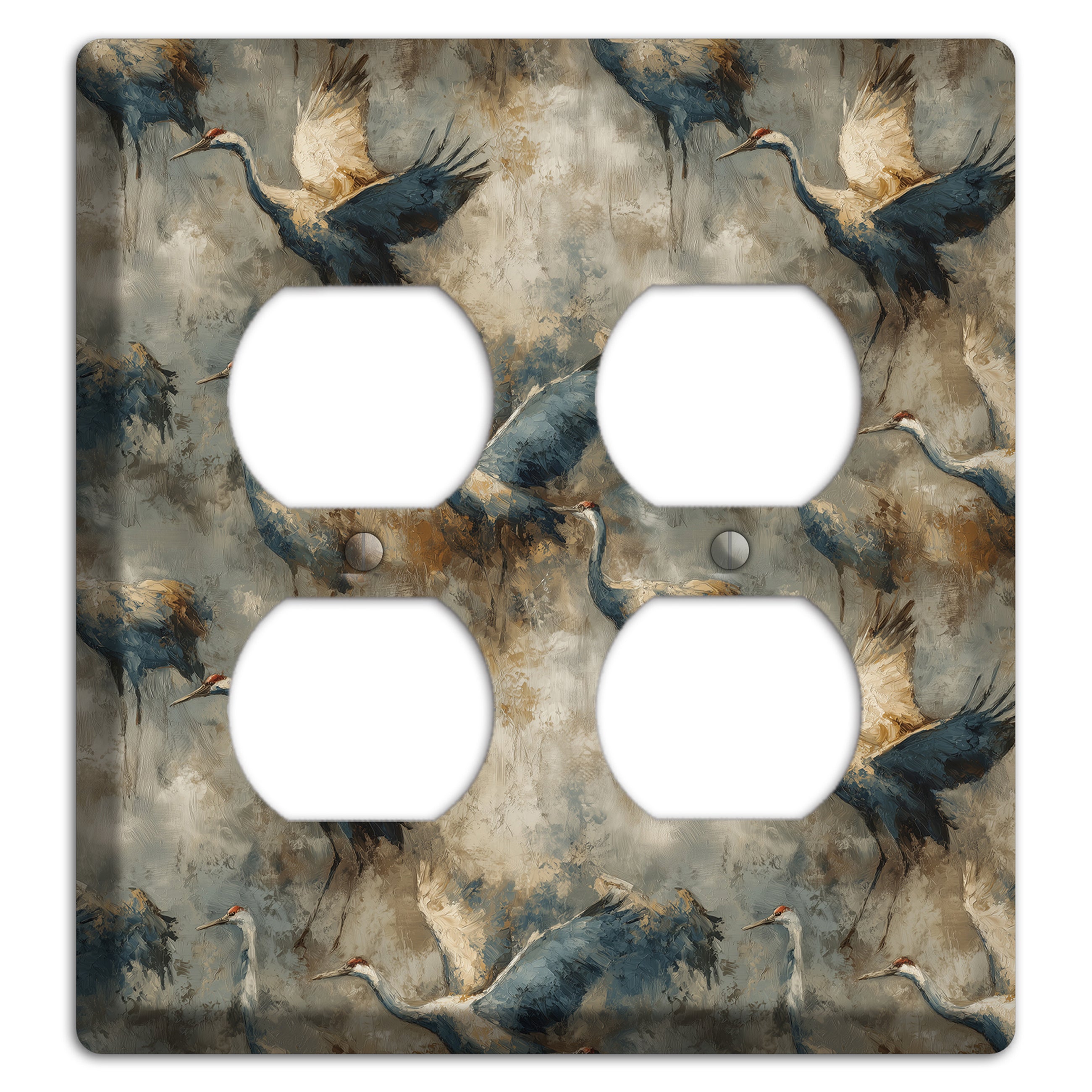 Slate Crane Migration 2 Duplex Wallplate