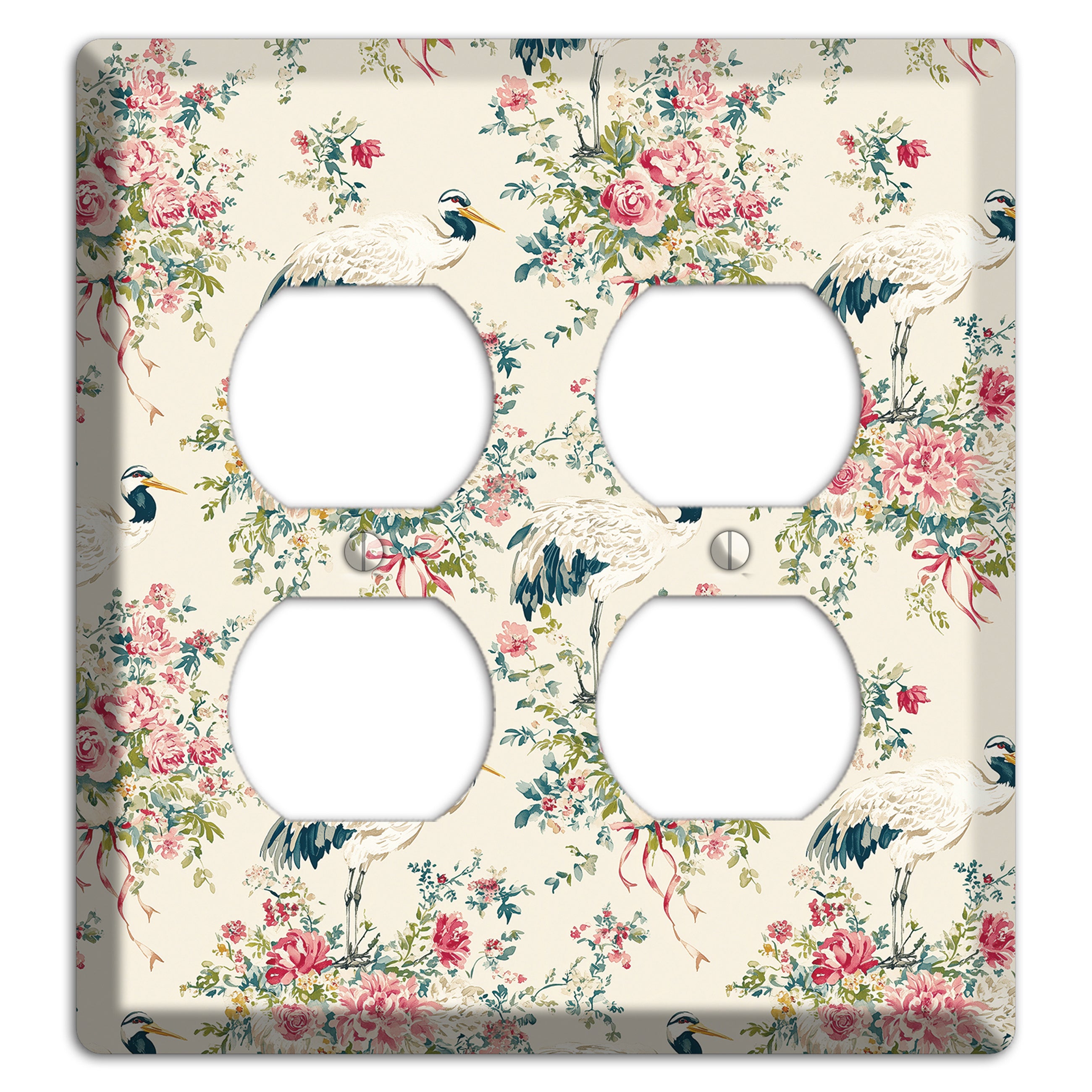 Blossom & Crane 2 Duplex Wallplate