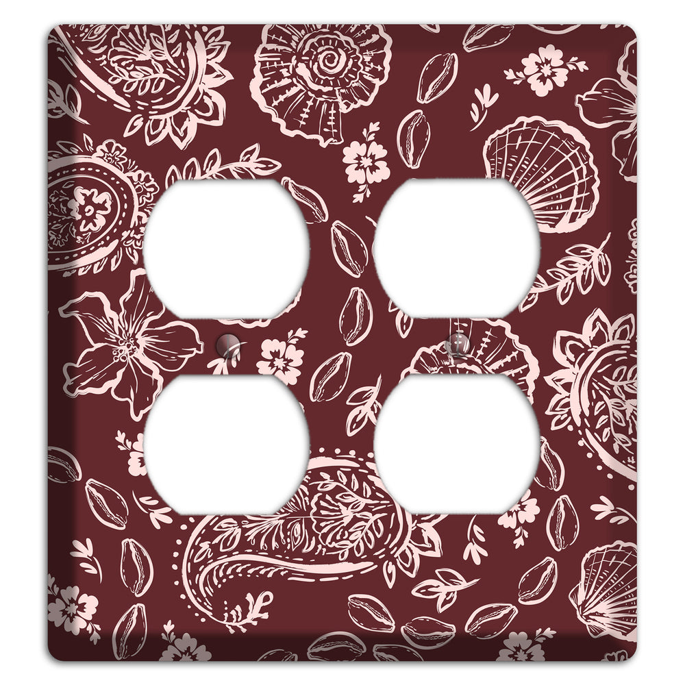 Crimson Shell Paisley 2 Duplex Wallplate
