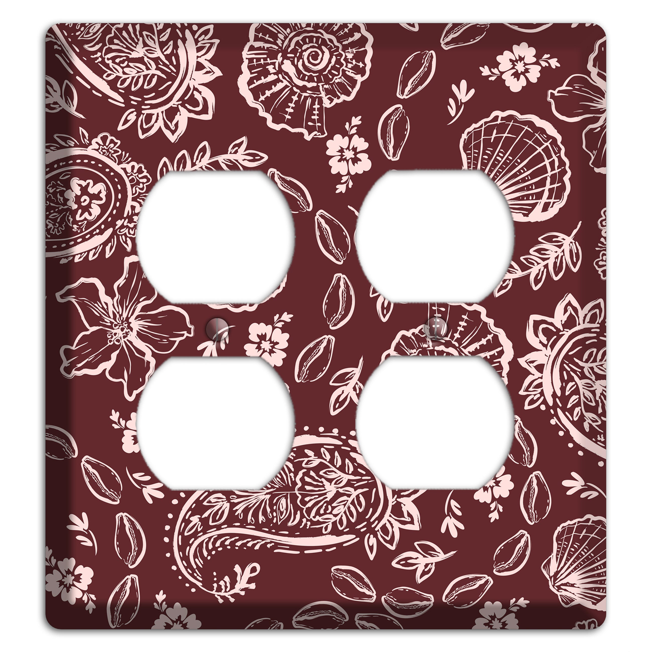 Crimson Shell Paisley 2 Duplex Wallplate