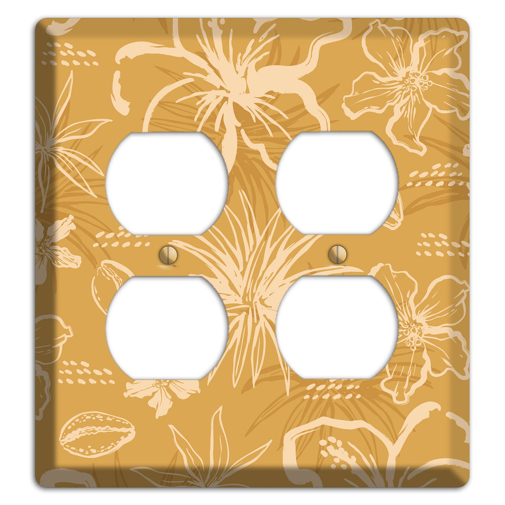 Golden Hibiscus Drift 2 Duplex Wallplate