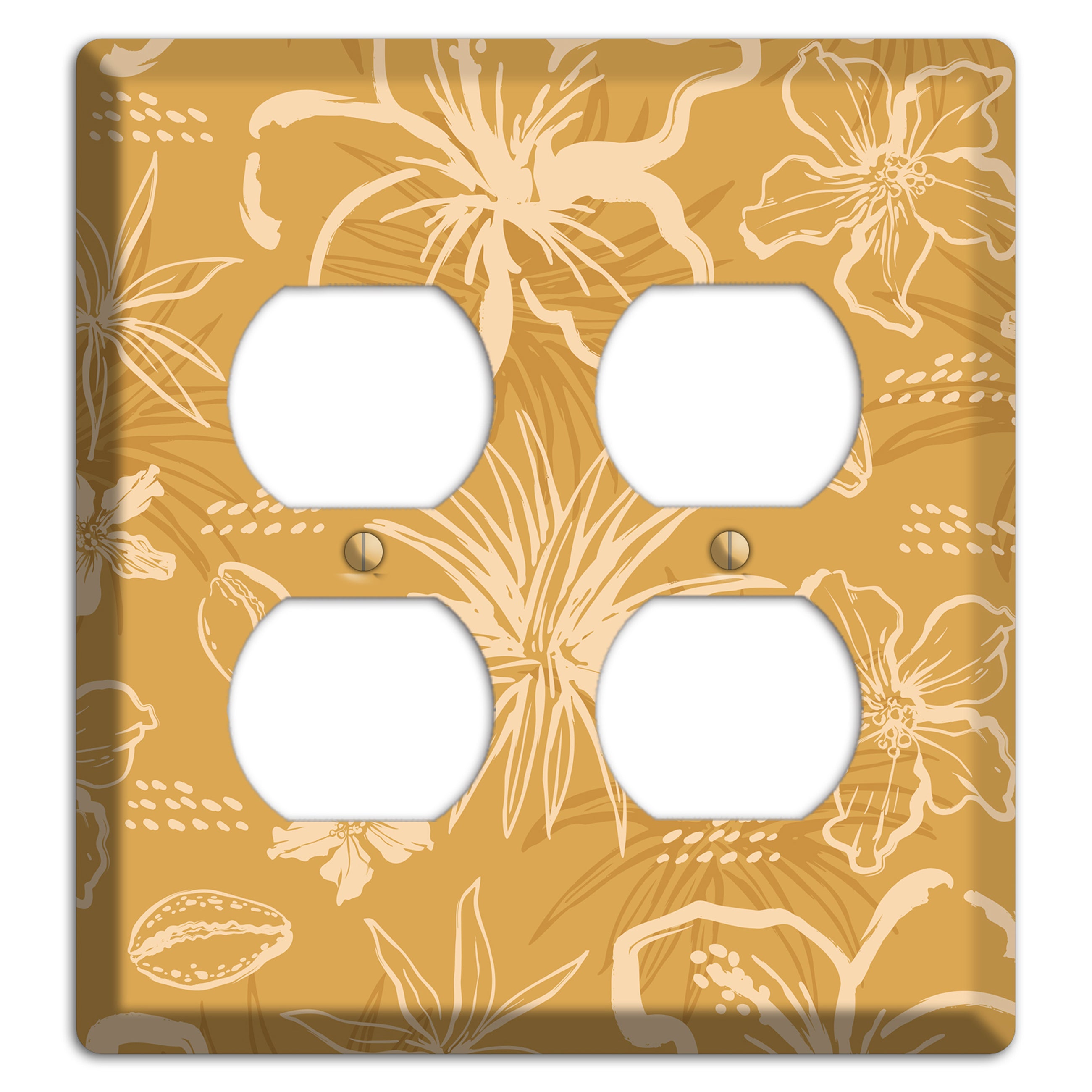 Golden Hibiscus Drift 2 Duplex Wallplate