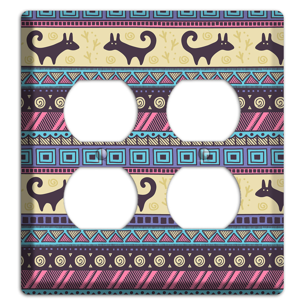 Folk Fox Stripes 2 Duplex Wallplate