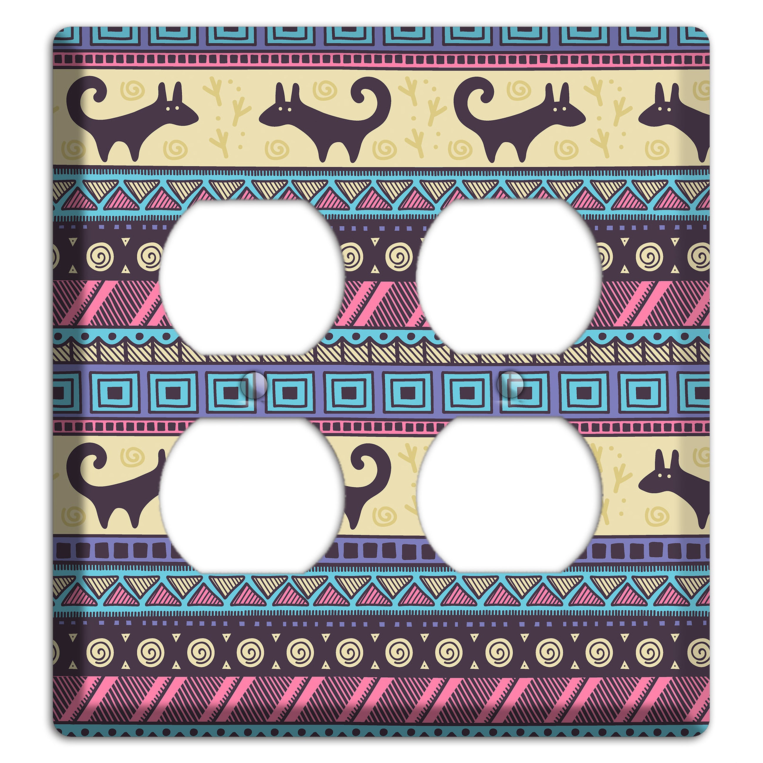 Folk Fox Stripes 2 Duplex Wallplate