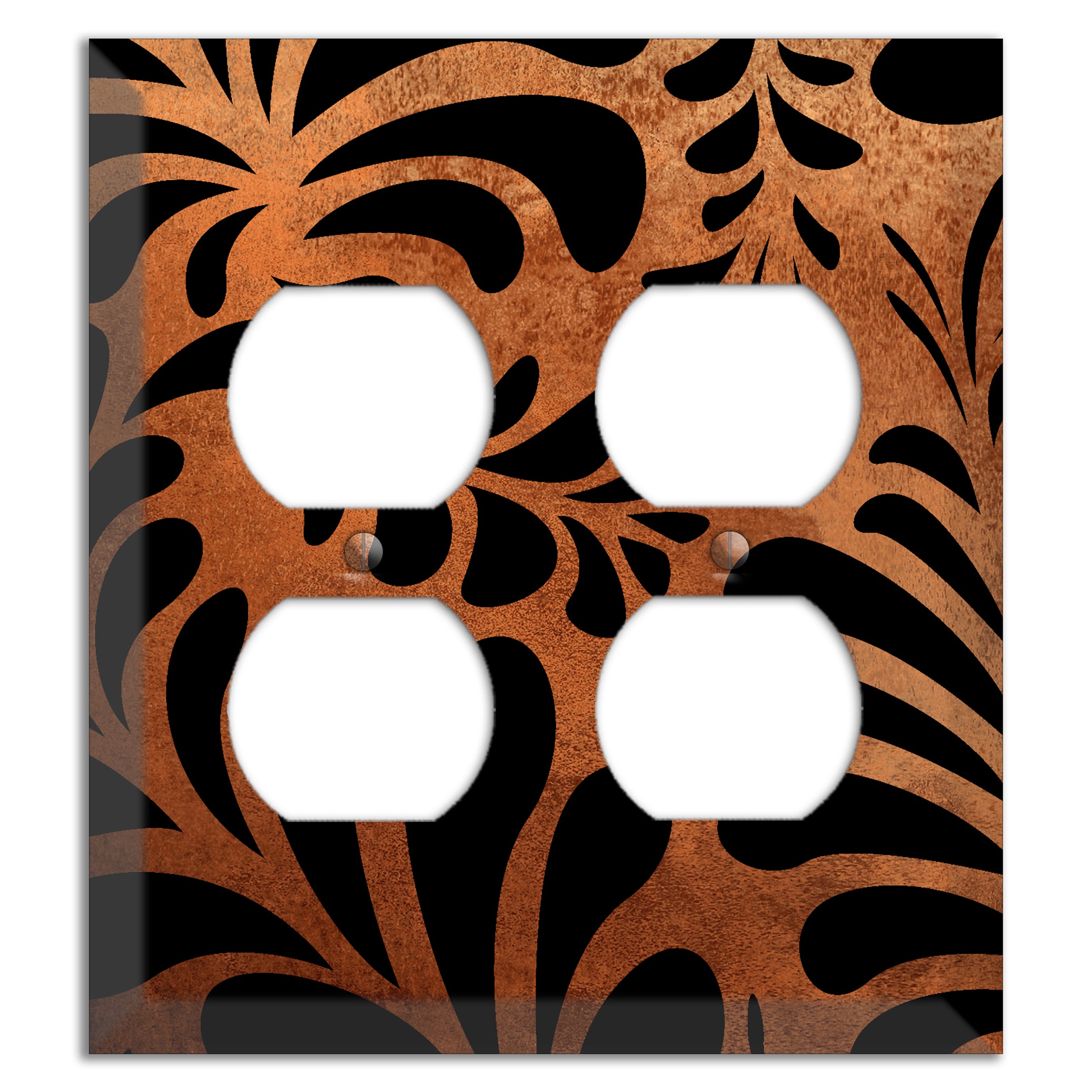 Antique Copper Palm Noir 2 Duplex Wallplate