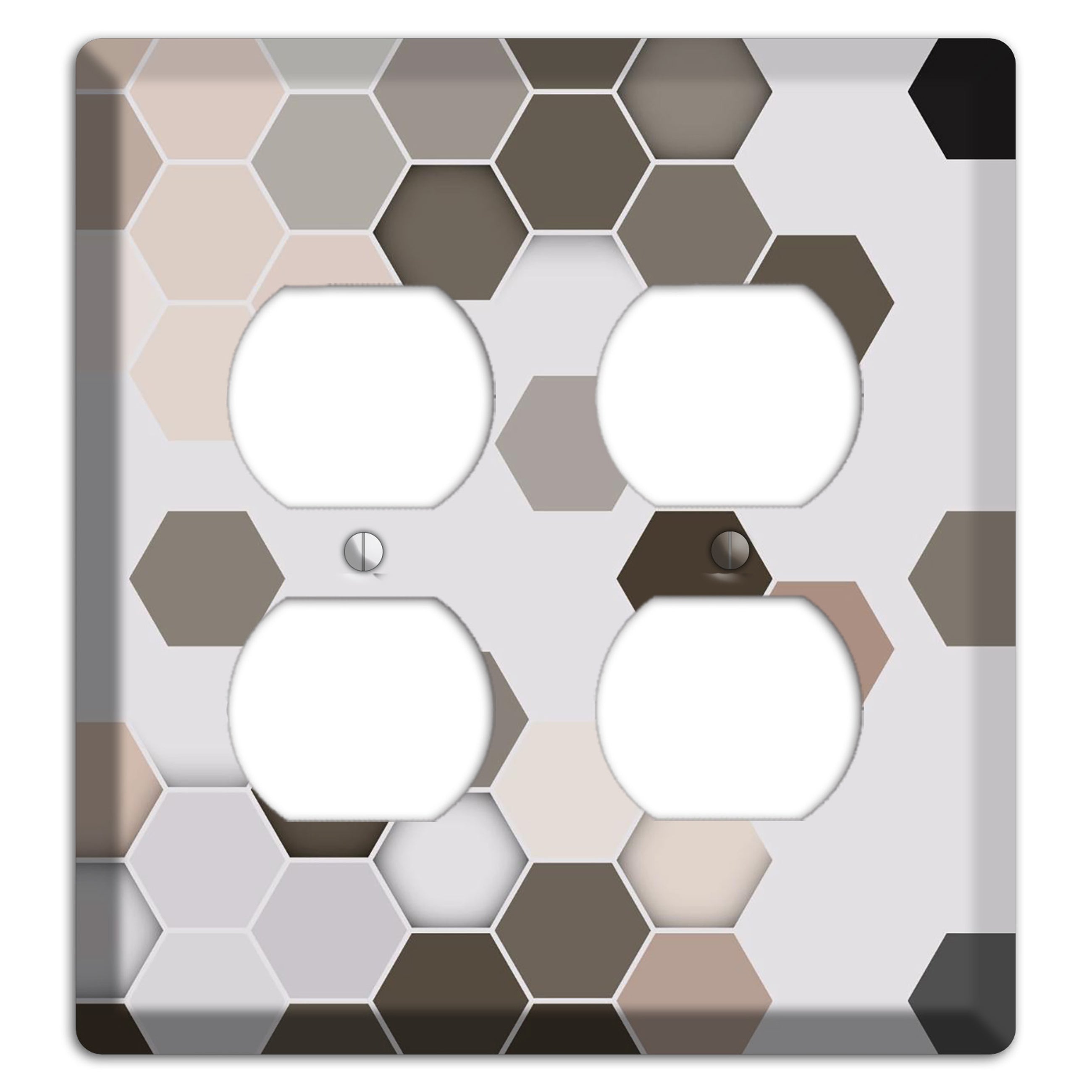 Hex Grid – Cool Slate 2 Duplex Wallplate