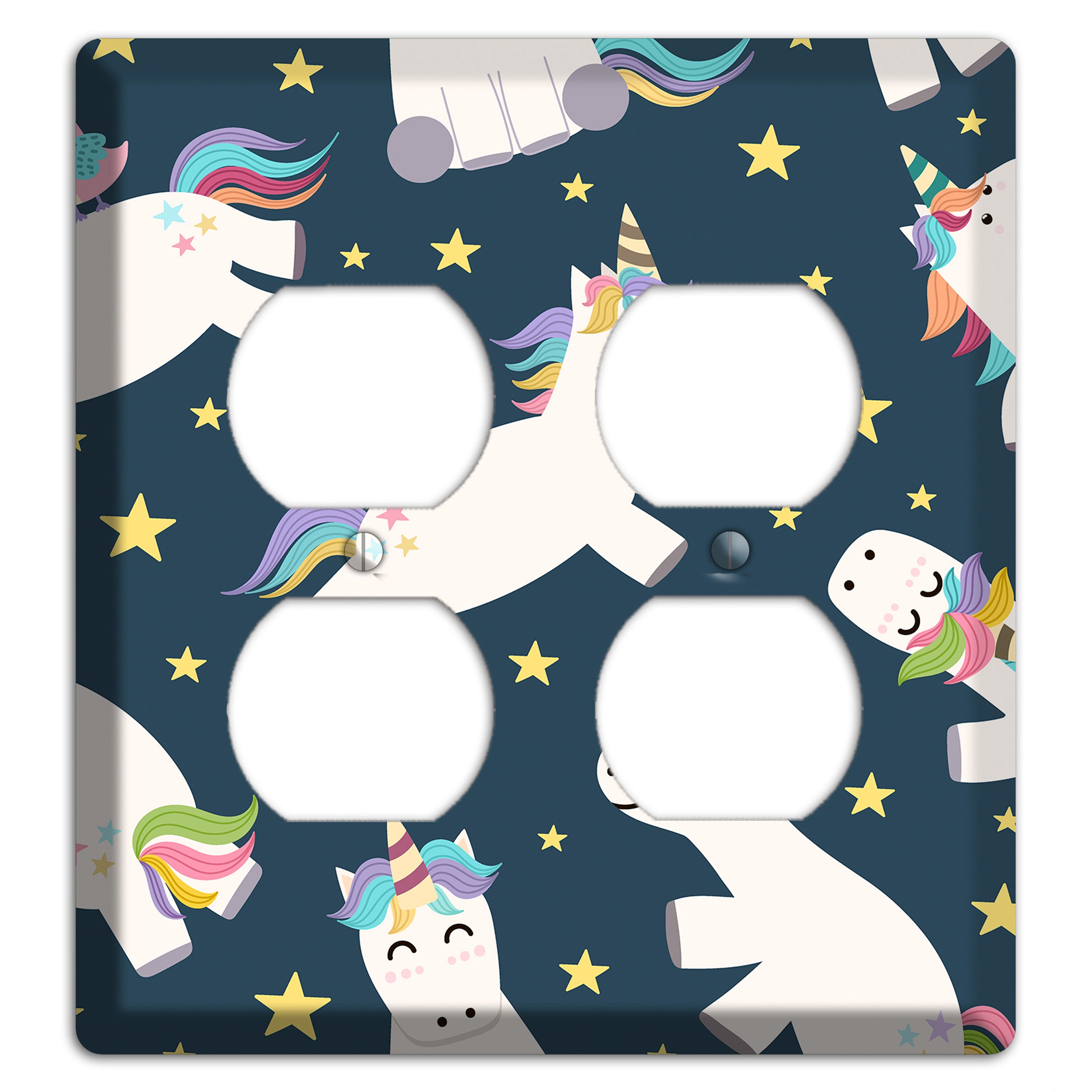 Dreamy Night Unicorns 2 Duplex Wallplate