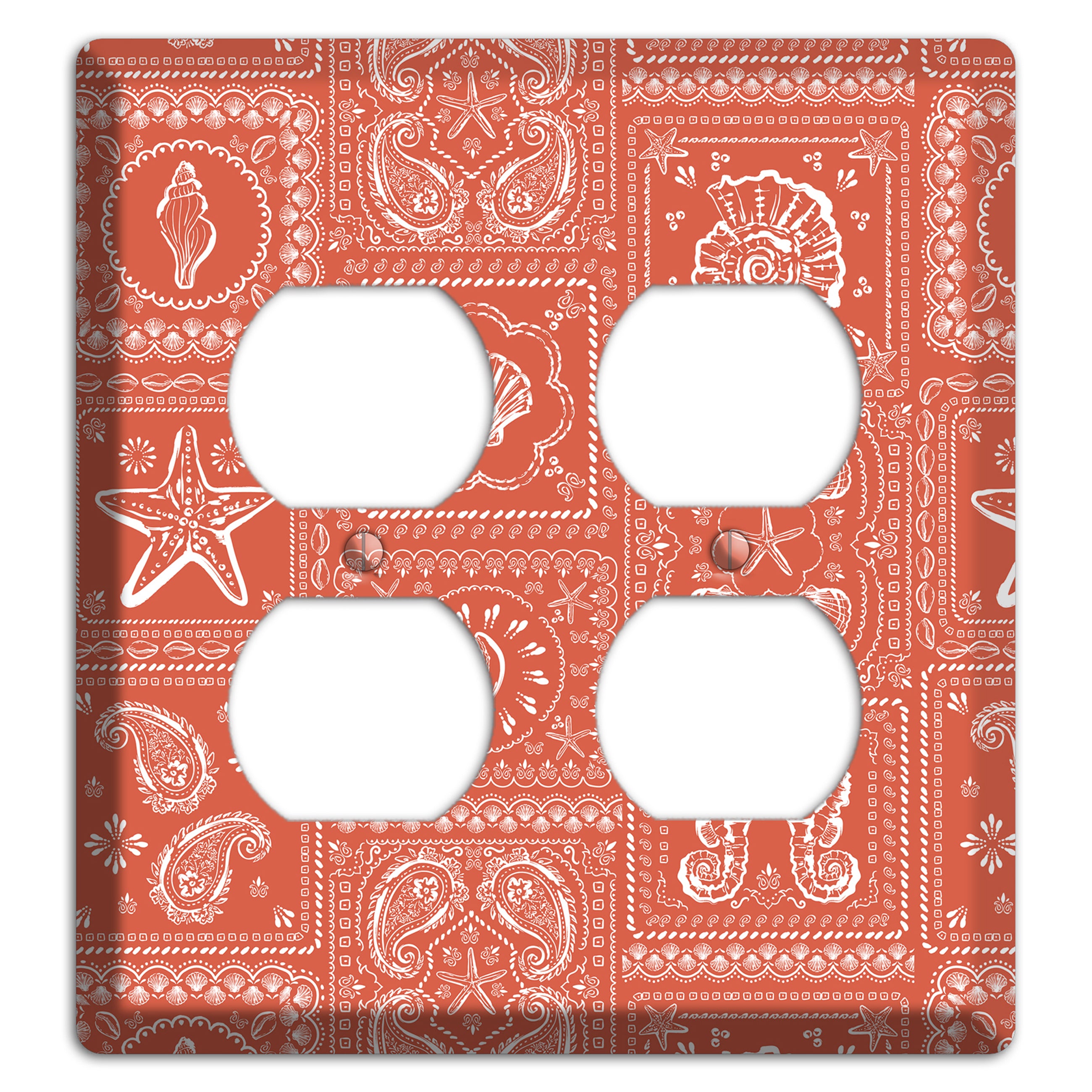 Terracotta Shell Patchwork 2 Duplex Wallplate