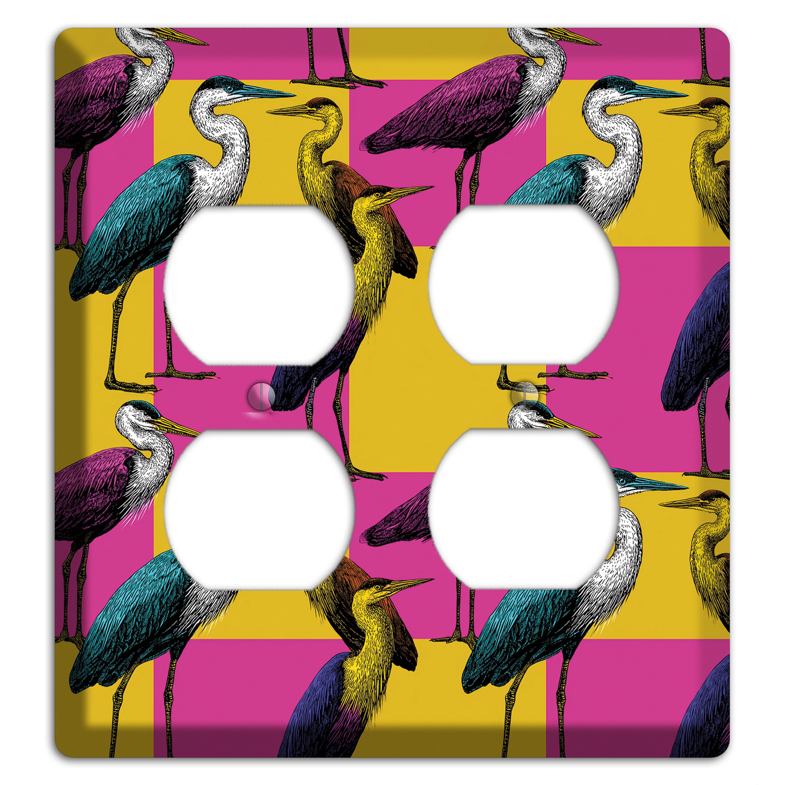 Magenta Heron Grid 2 Duplex Wallplate