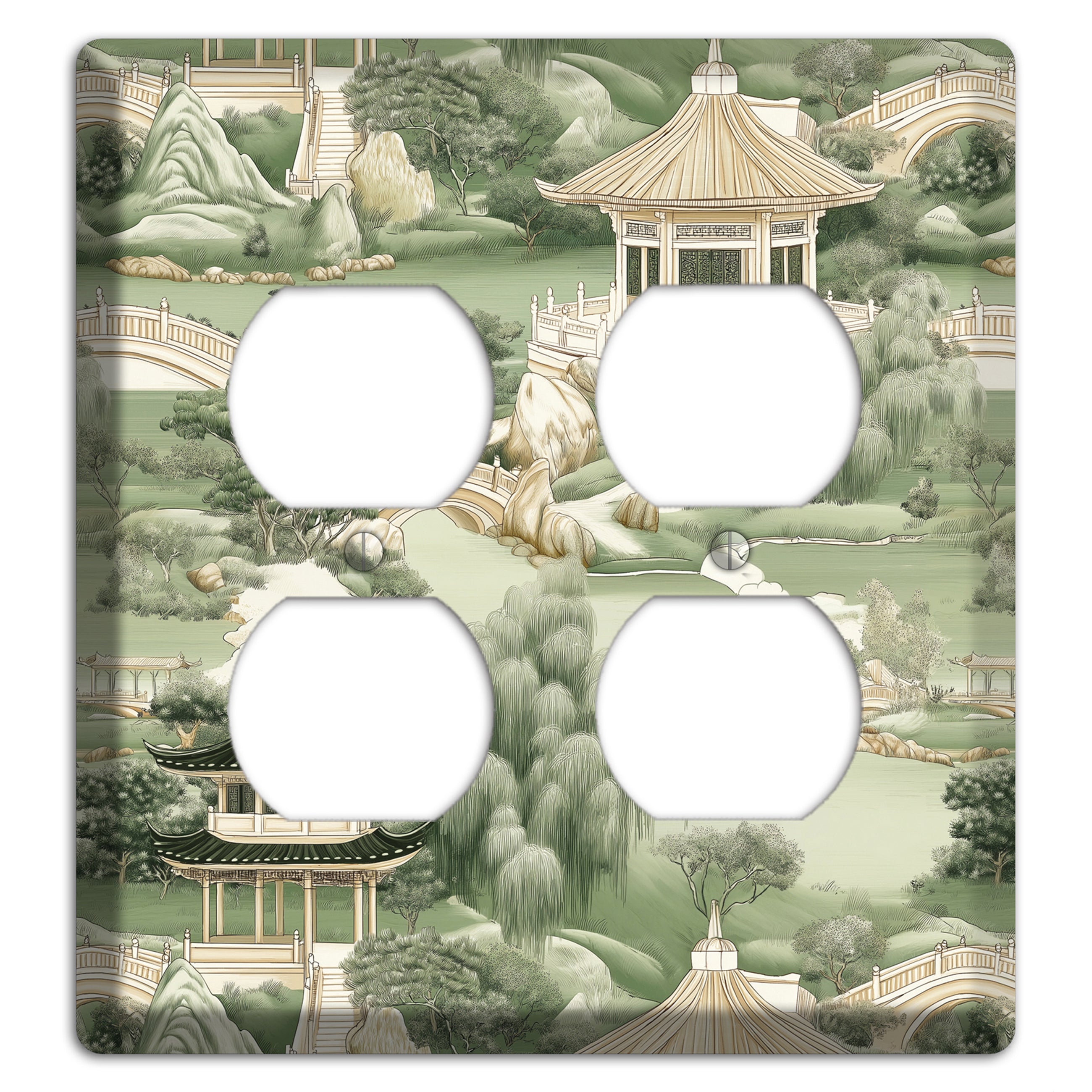 Jade Garden Toile 2 Duplex Wallplate