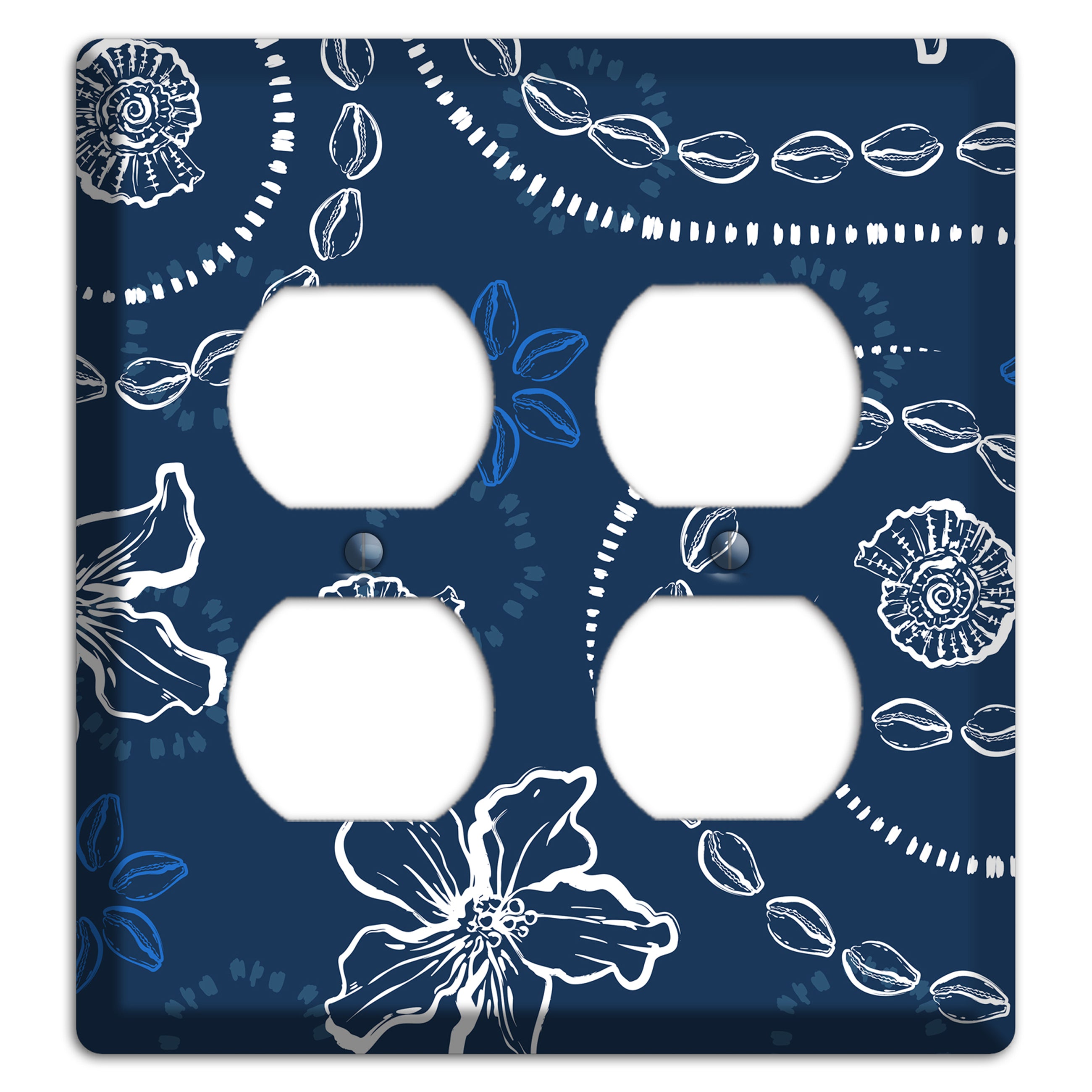 Indigo Cowrie Spiral 2 Duplex Wallplate