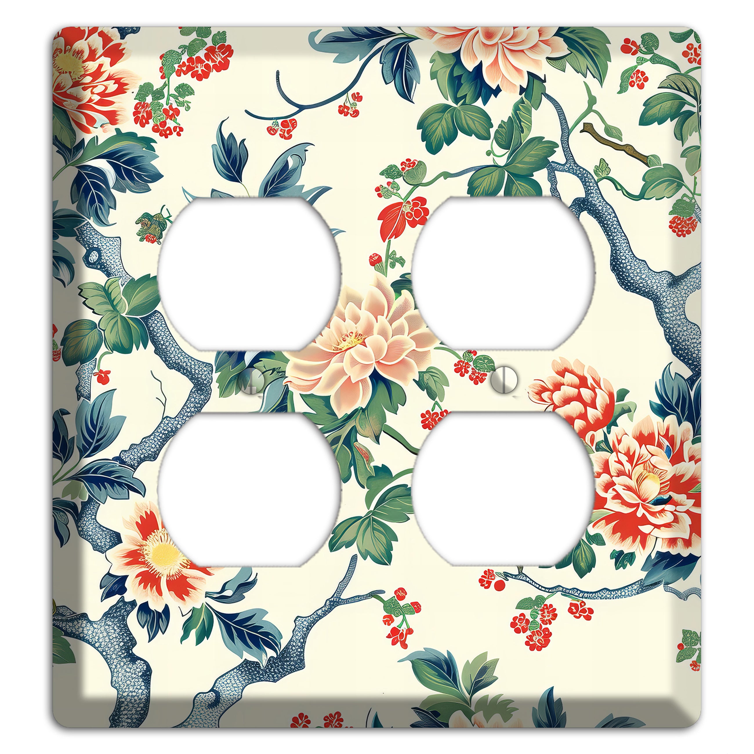 Peony & Branch 2 Duplex Wallplate