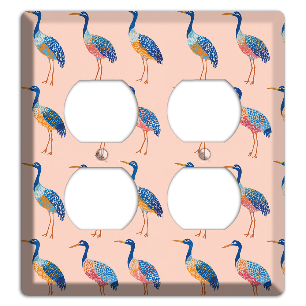 Blush Heron Parade 2 Duplex Wallplate