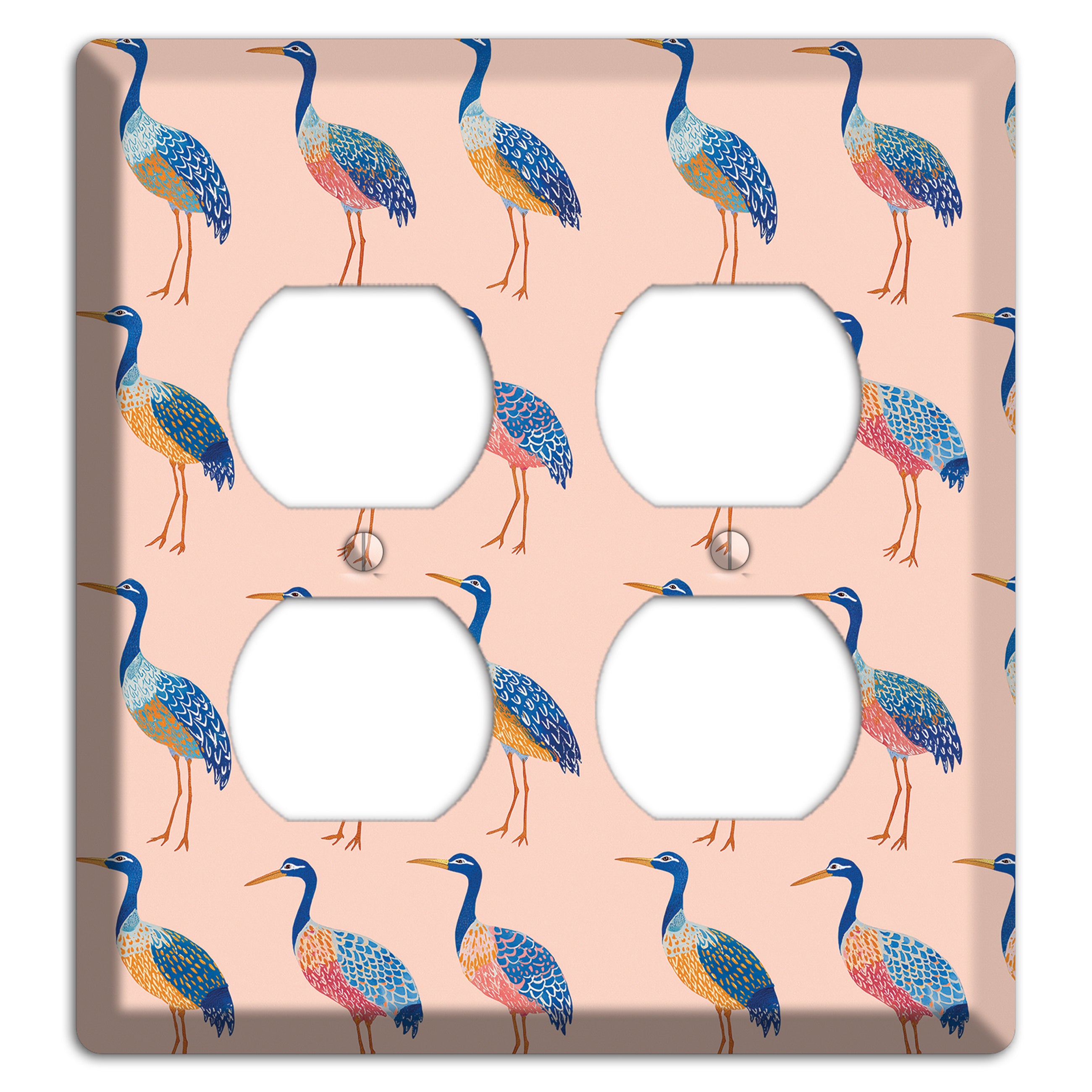 Blush Heron Parade 2 Duplex Wallplate