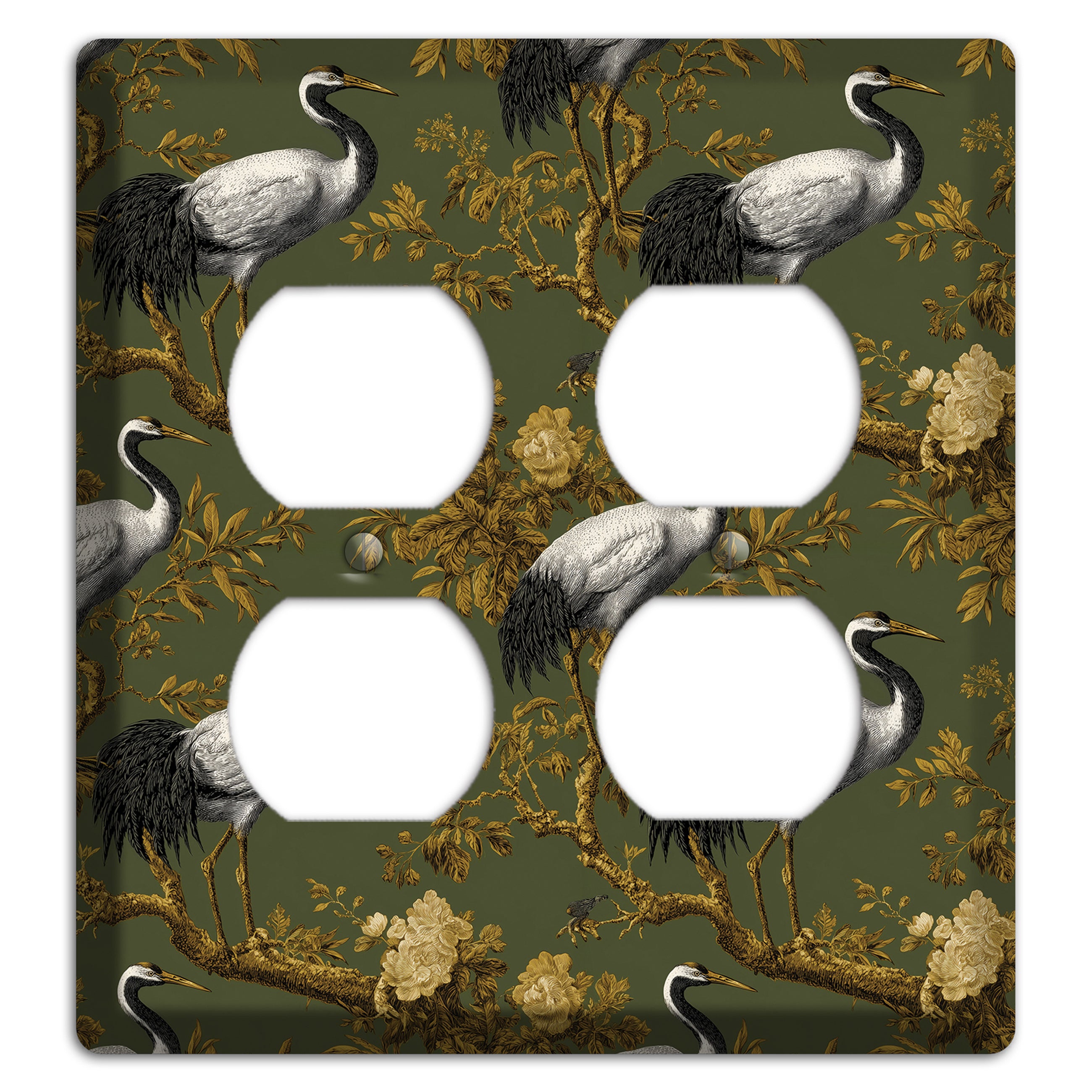 Olive Toile Sanctuary 2 Duplex Wallplate