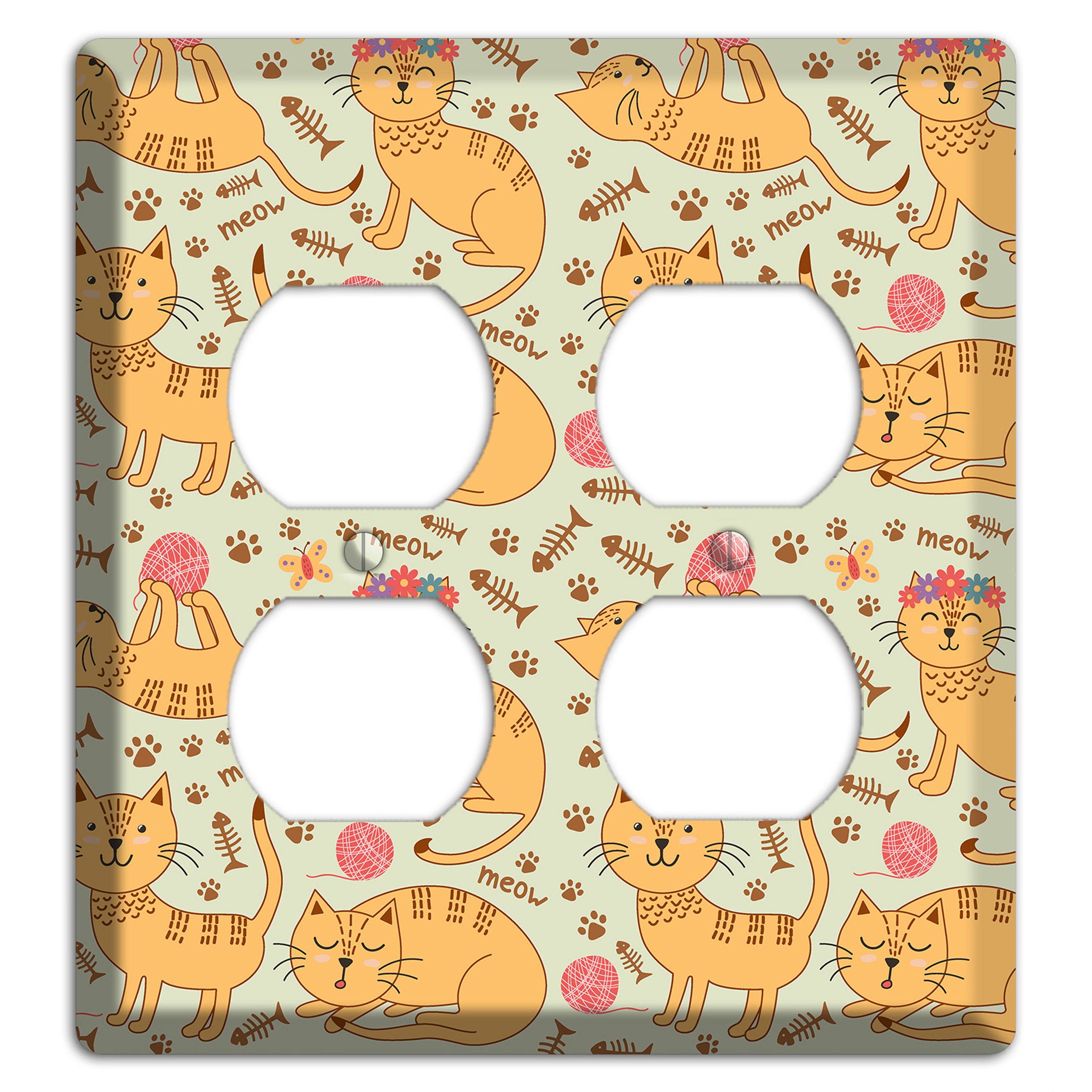 Meow Mix (Beige) 2 Duplex Wallplate