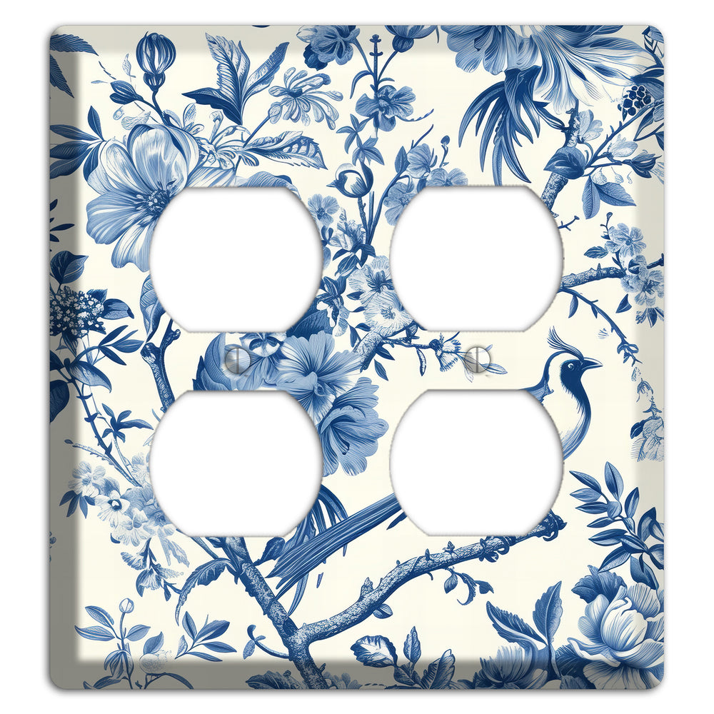 Garden Reverie Blue 2 Duplex Wallplate