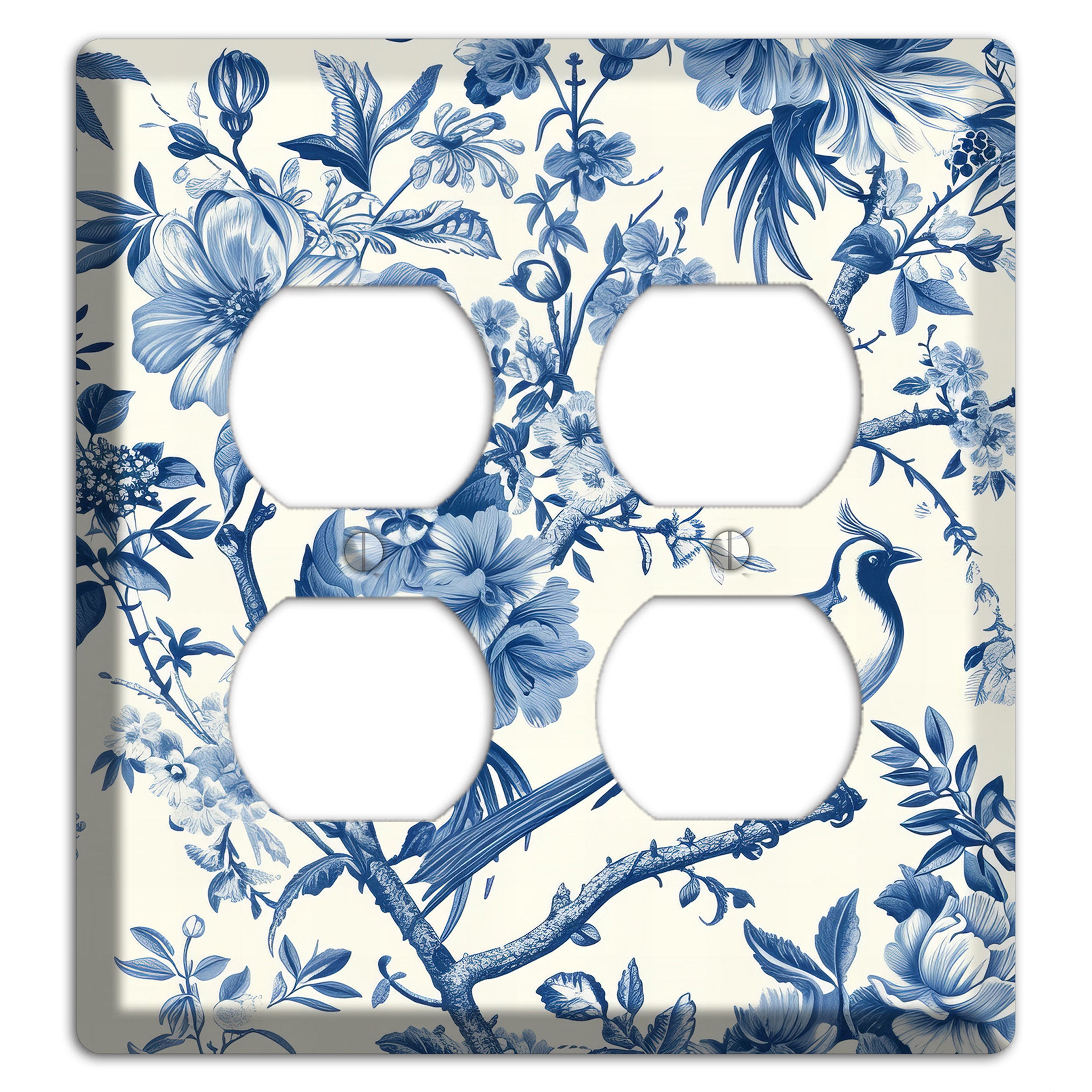 Garden Reverie Blue 2 Duplex Wallplate