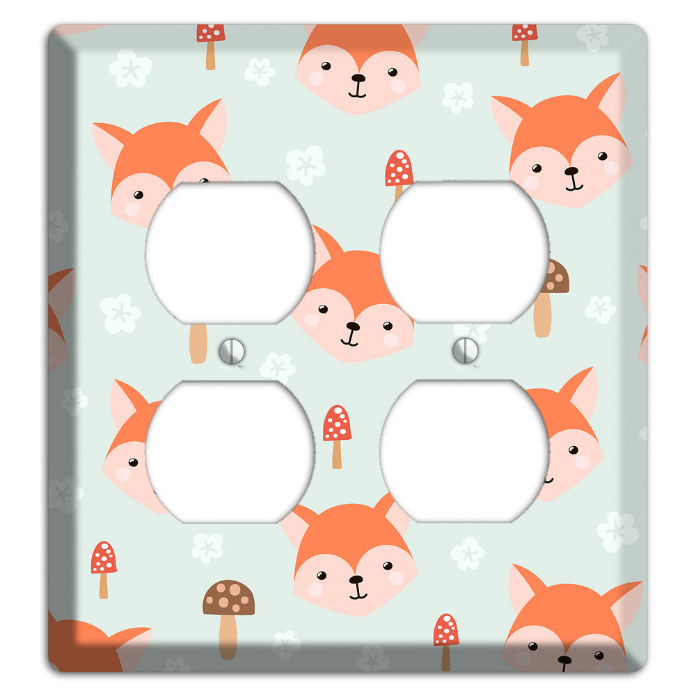Fox & Fungi Friends 2 Duplex Wallplate