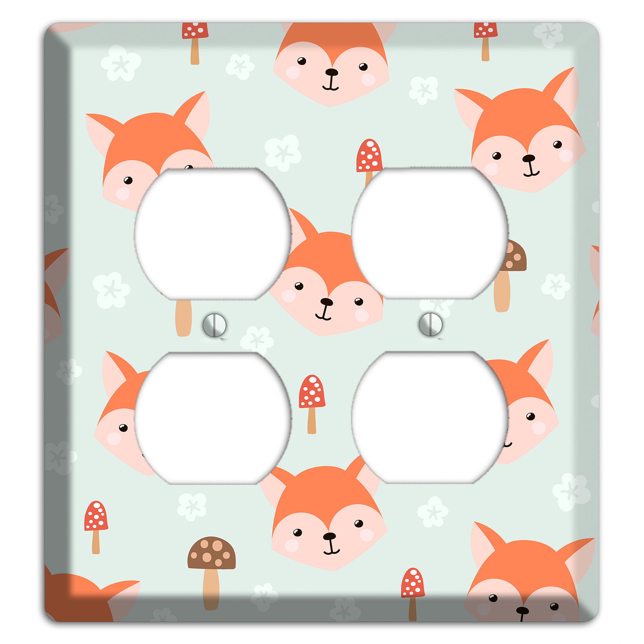 Fox & Fungi Friends 2 Duplex Wallplate