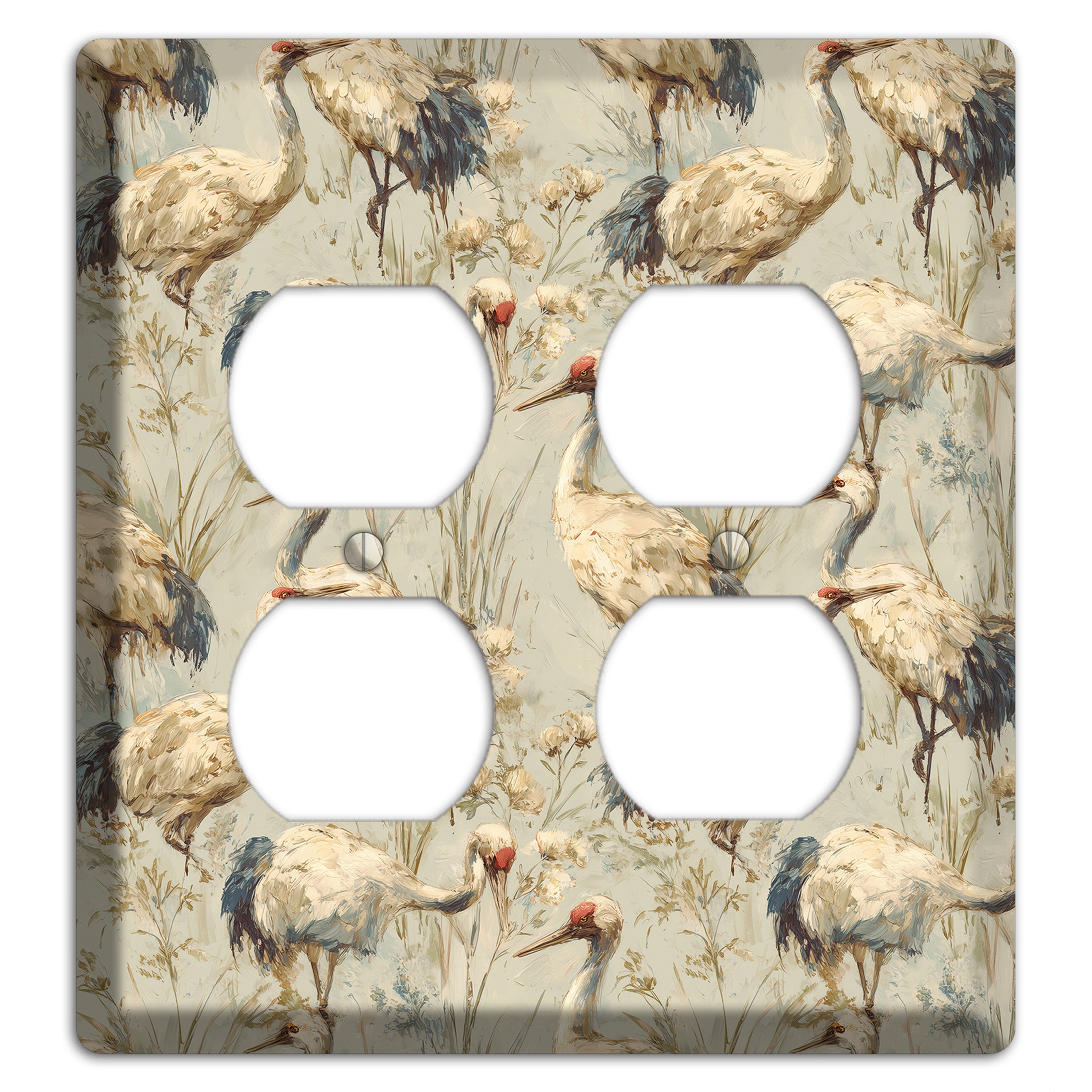 Driftwood Crane Marsh 2 Duplex Wallplate