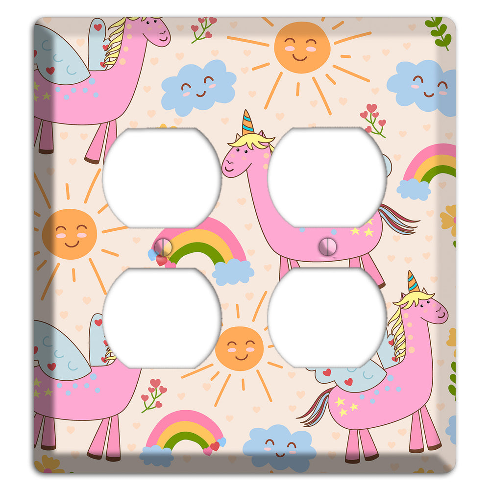 Magic Meadow (Peach) 2 Duplex Wallplate
