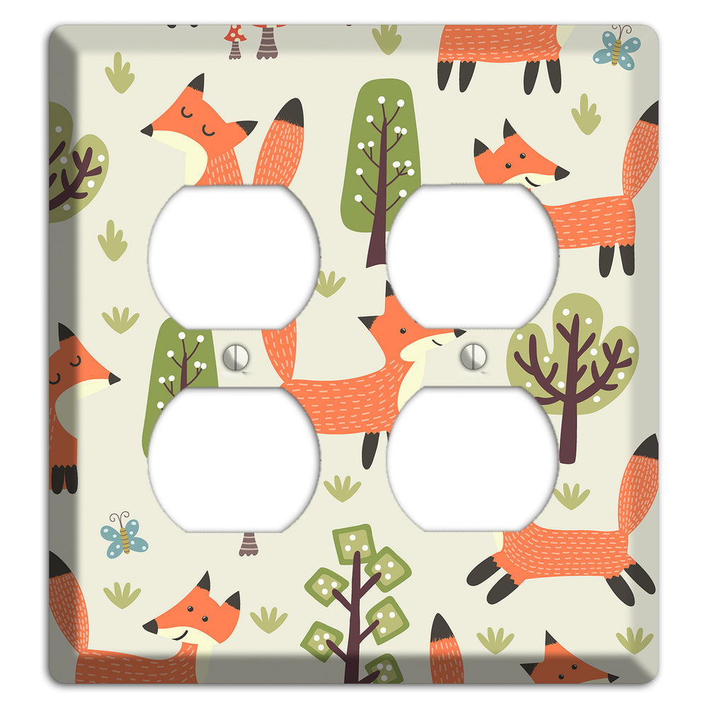 Fox & Forest (Olive) 2 Duplex Wallplate