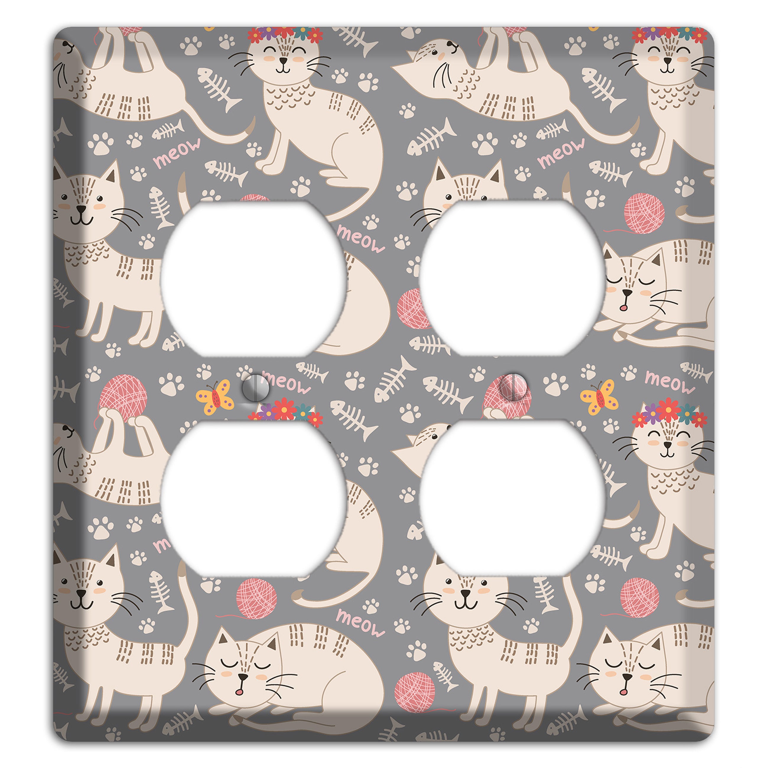 Meow Mix (Gray) 2 Duplex Wallplate