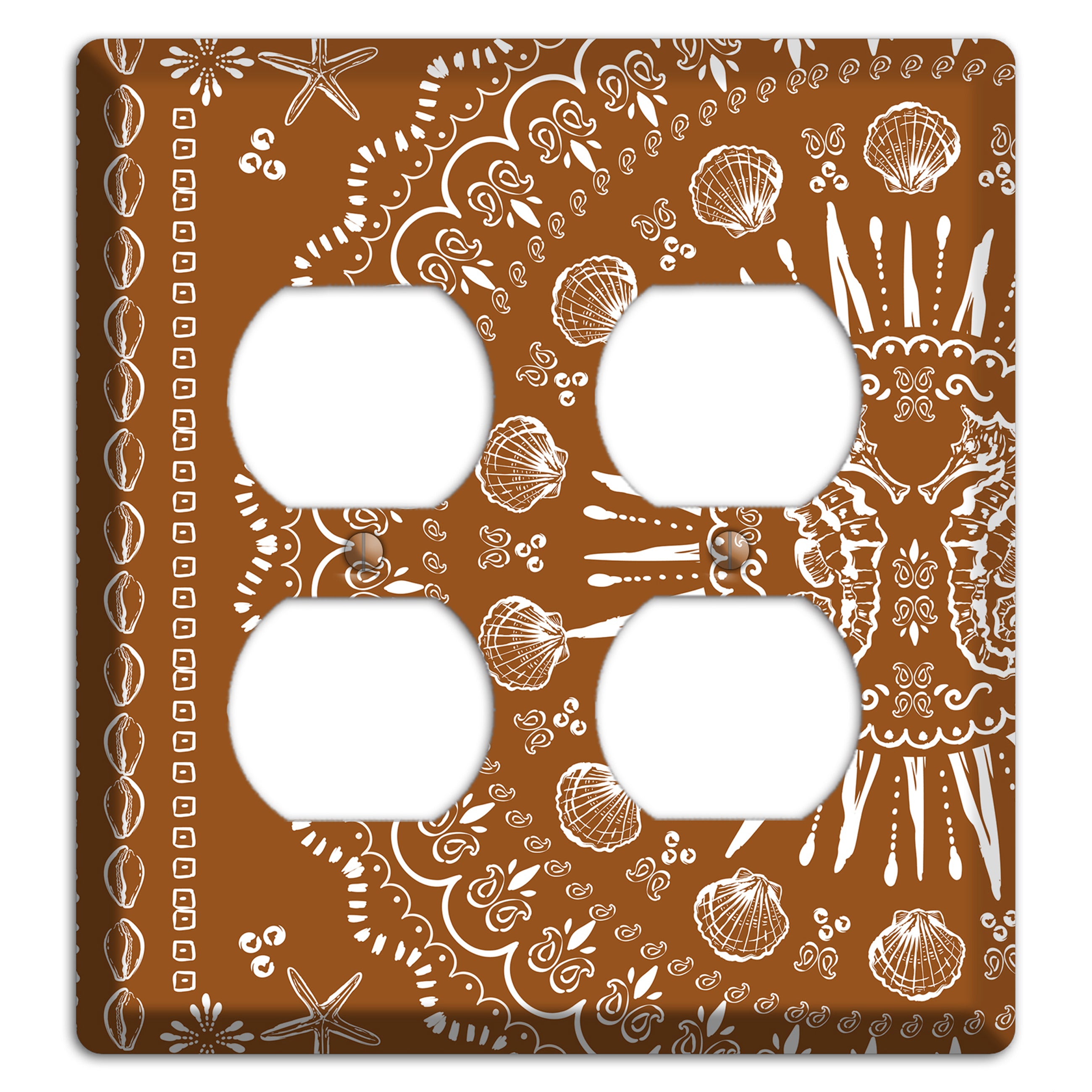 Russet Seahorse Mandala 2 Duplex Wallplate