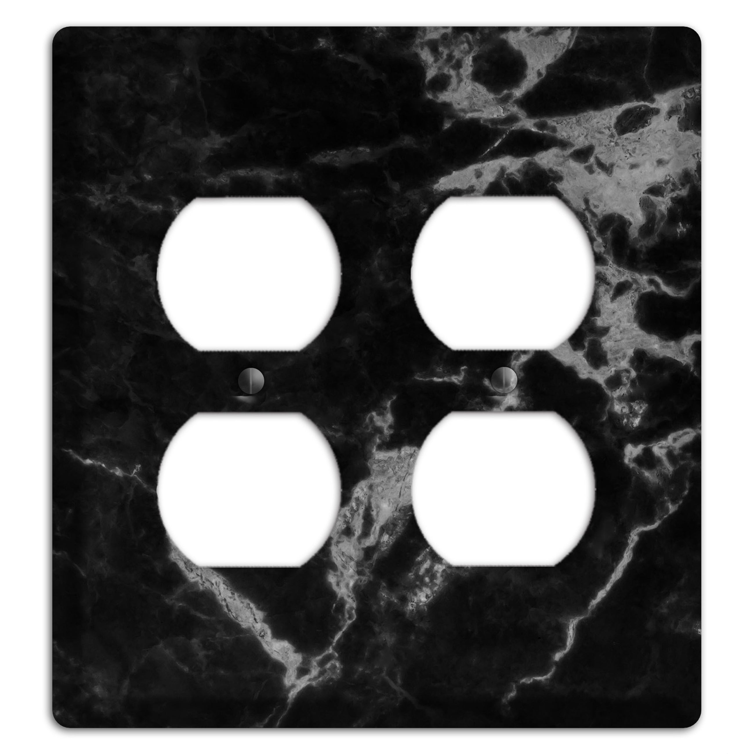 Black and Silver Marble 2 Duplex Wallplate