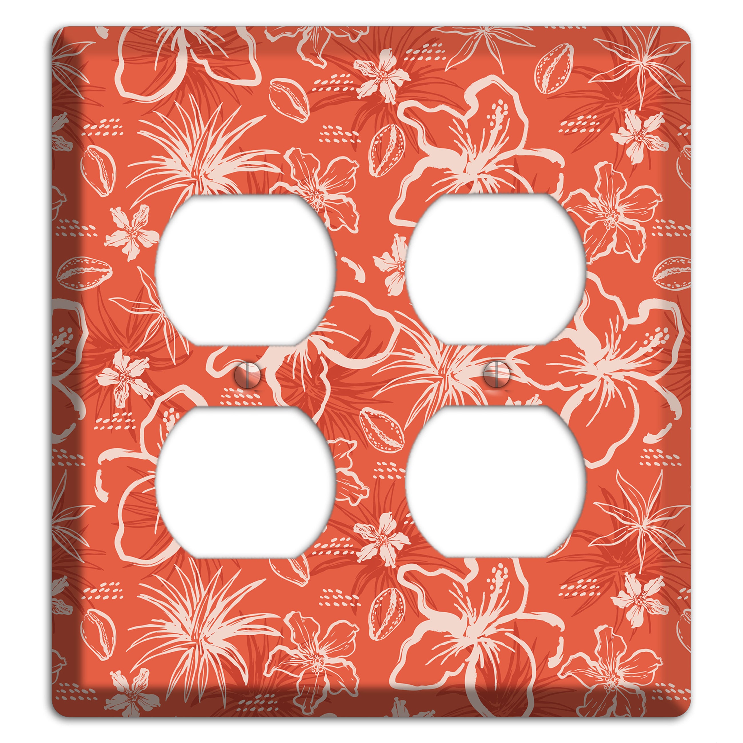Coral Hibiscus Reverie 2 Duplex Wallplate