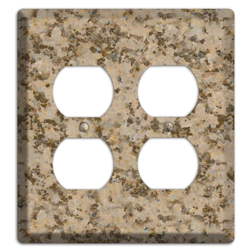Giallo Santa Cecilia Granite 2 Duplex Wallplate