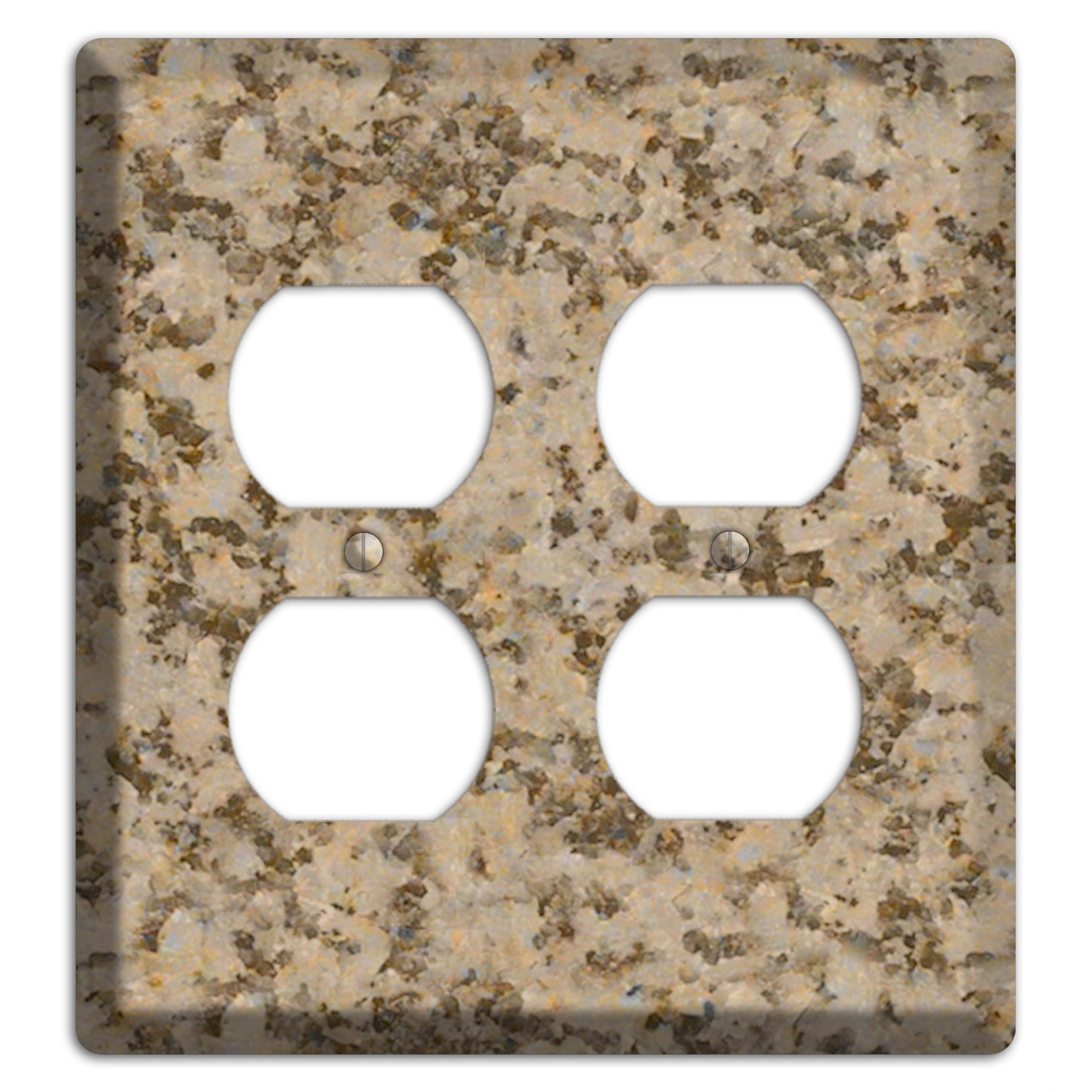 Giallo Santa Cecilia Granite 2 Duplex Wallplate