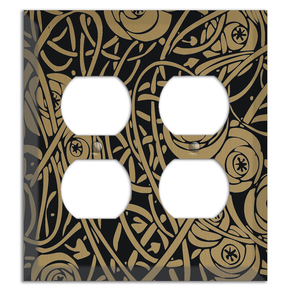 Tower Gold Vine Eyes 2 Duplex Wallplate