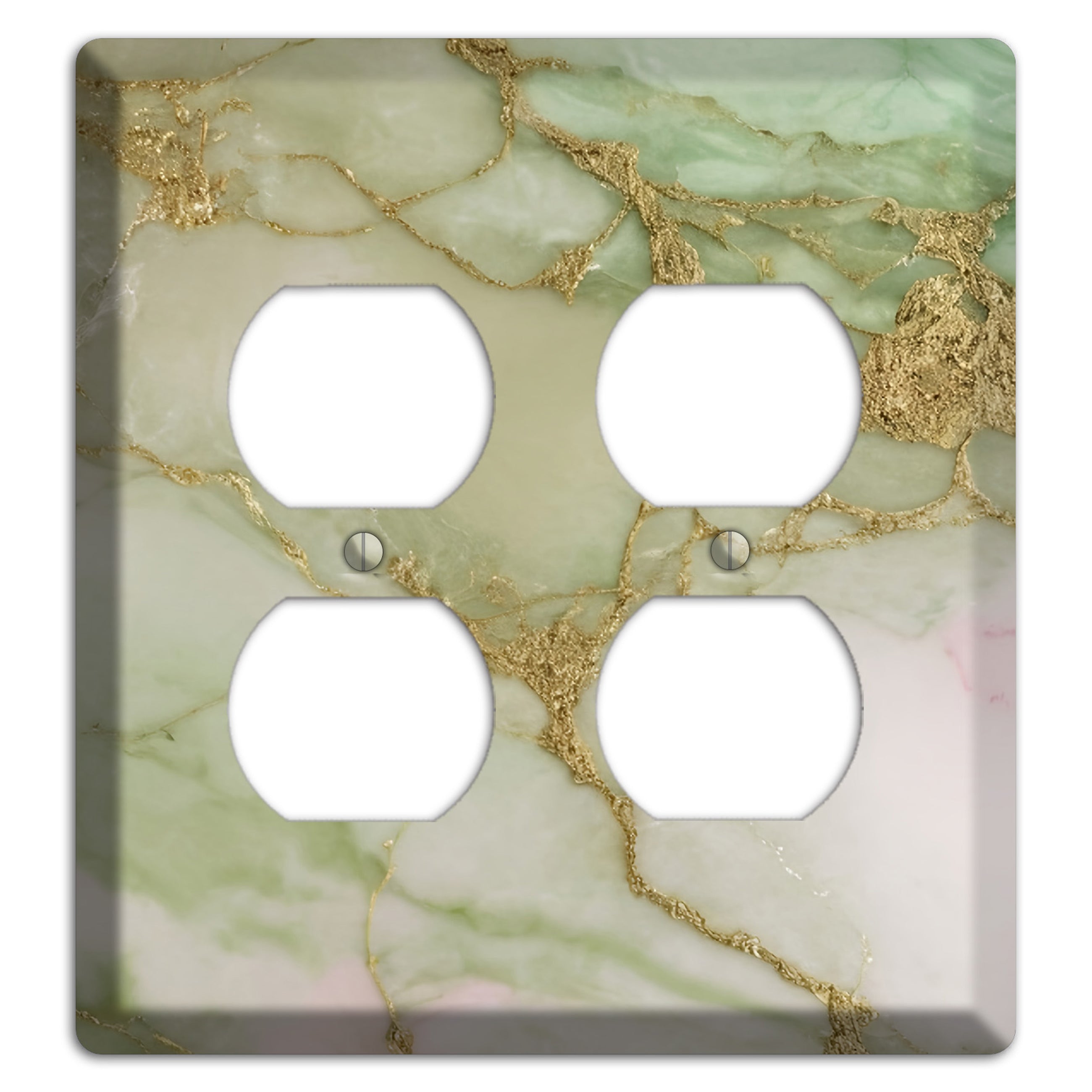 Swamp Green Marble 2 Duplex Wallplate