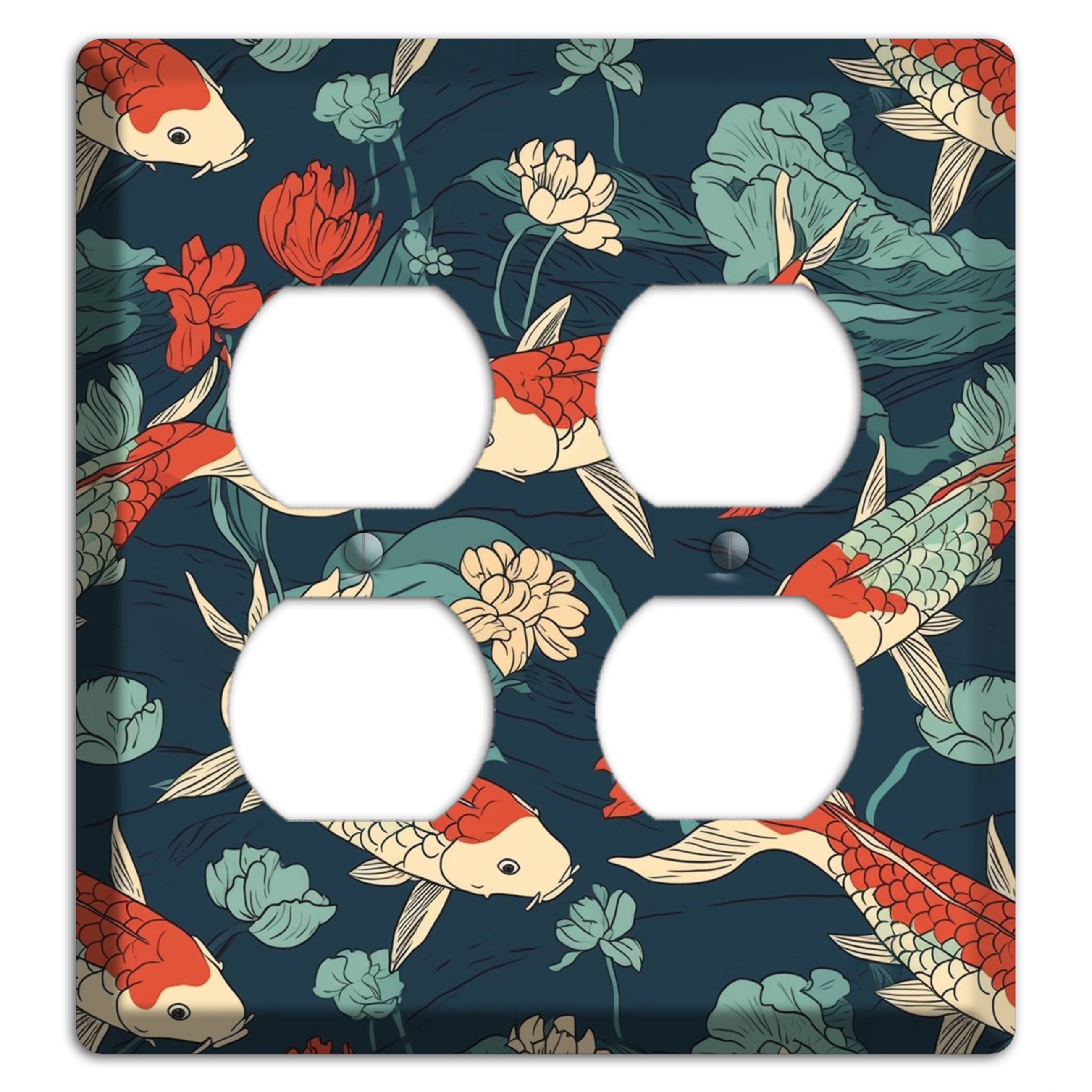 Koi & Lotus Drift 2 Duplex Wallplate