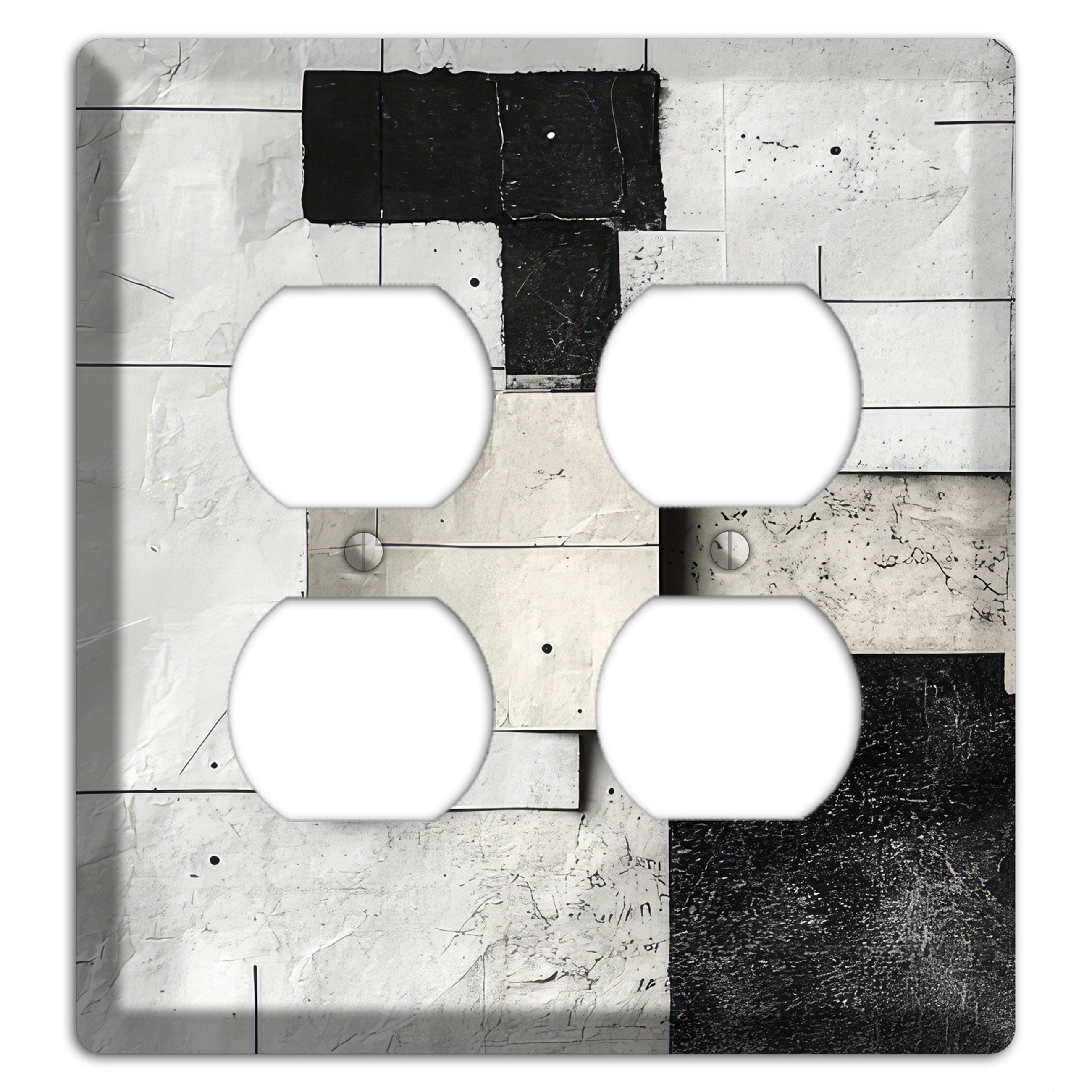 Torn Blueprint Collage 2 Duplex Wallplate
