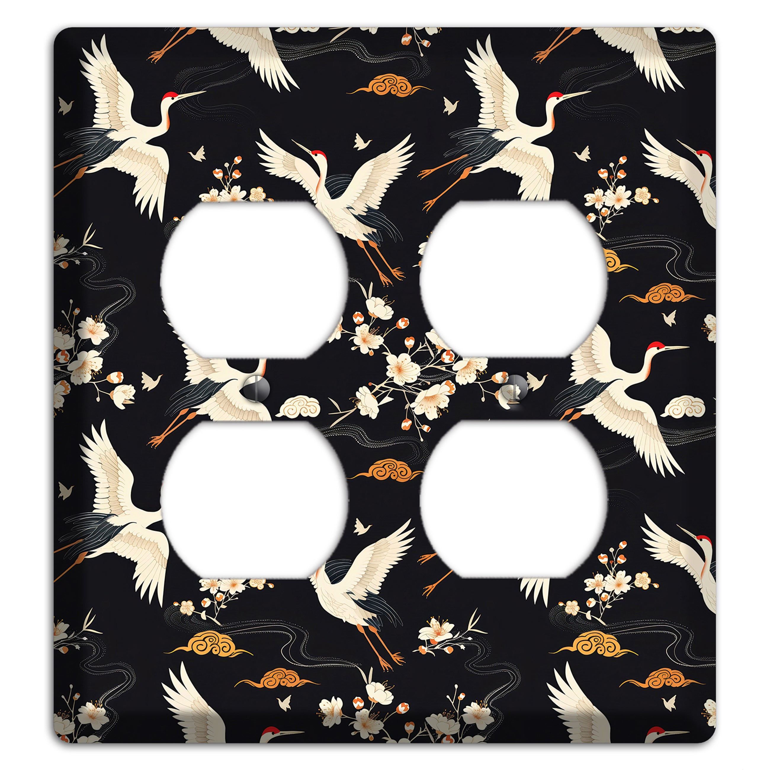 Obsidian Crane Nocturne 2 Duplex Wallplate