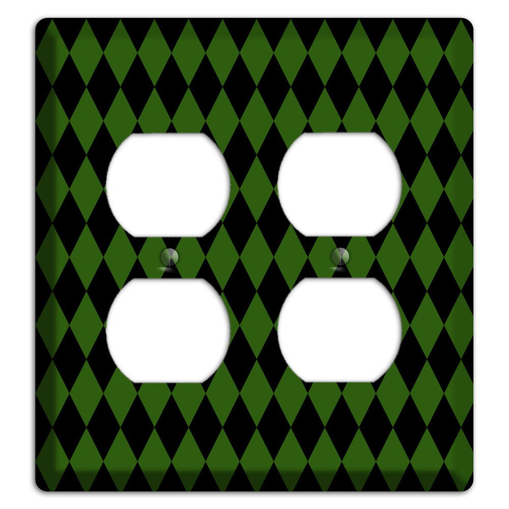 Jester's Diamonds: Green 2 Duplex Wallplate
