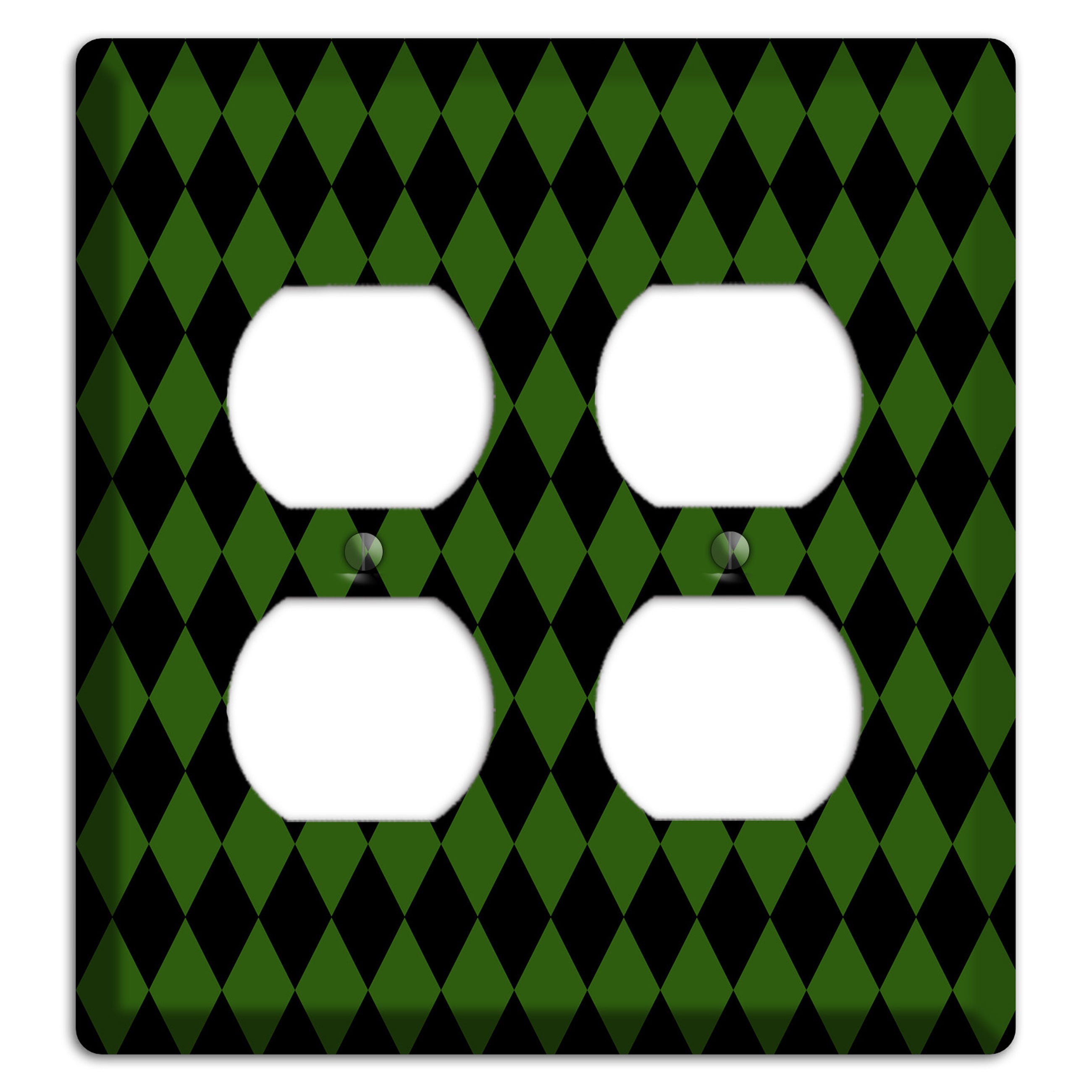 Jester's Diamonds: Green 2 Duplex Wallplate