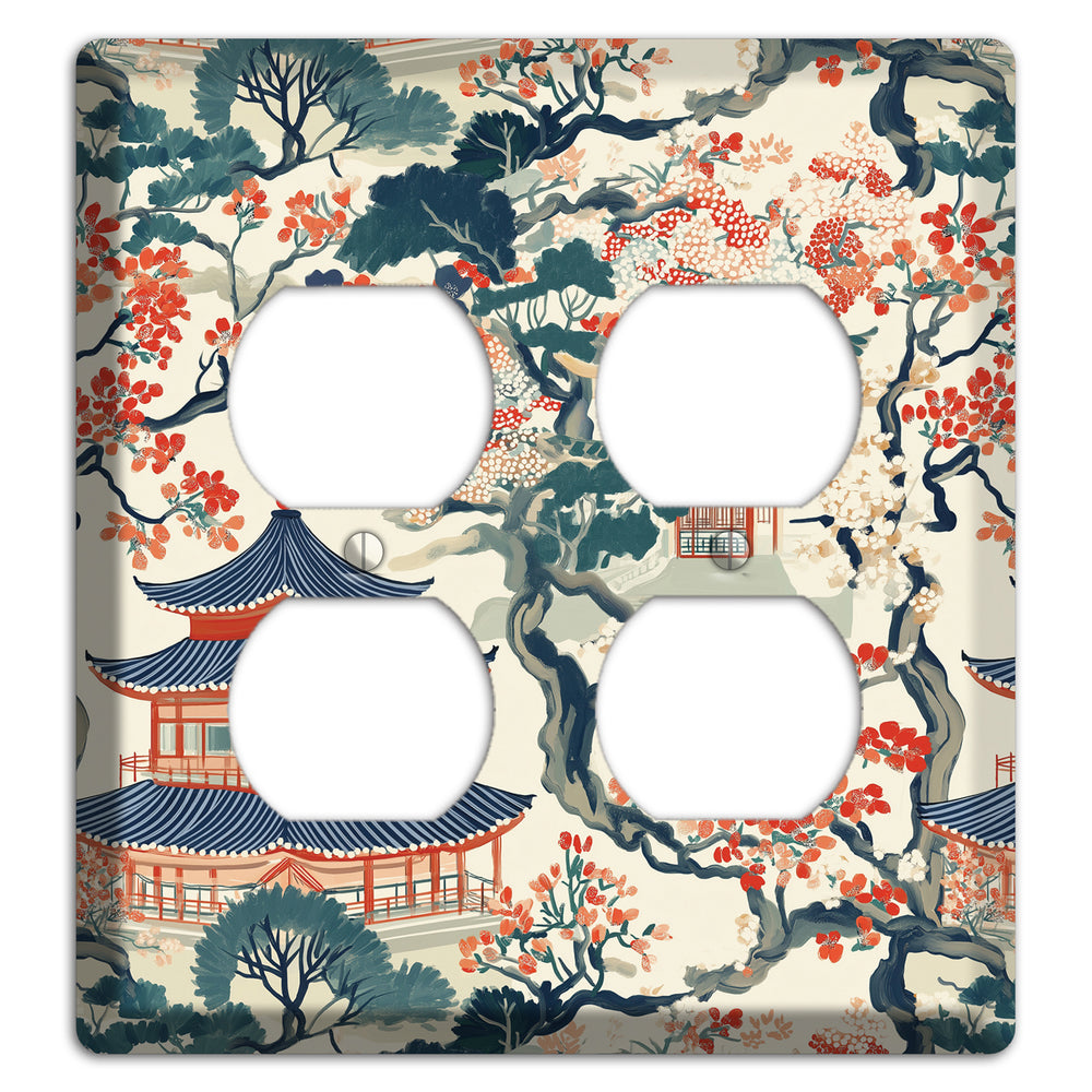 Blossom & Pagoda 2 Duplex Wallplate