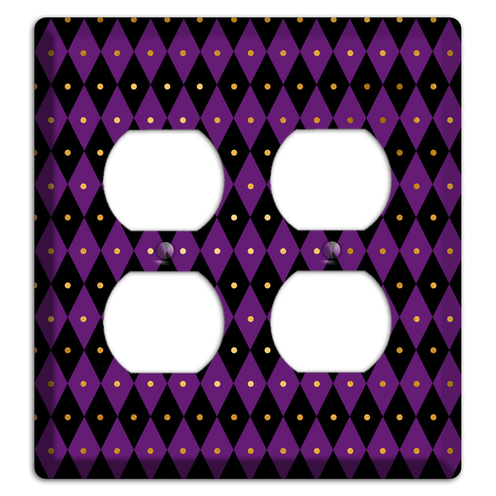 Royal Check: Violet 2 Duplex Wallplate