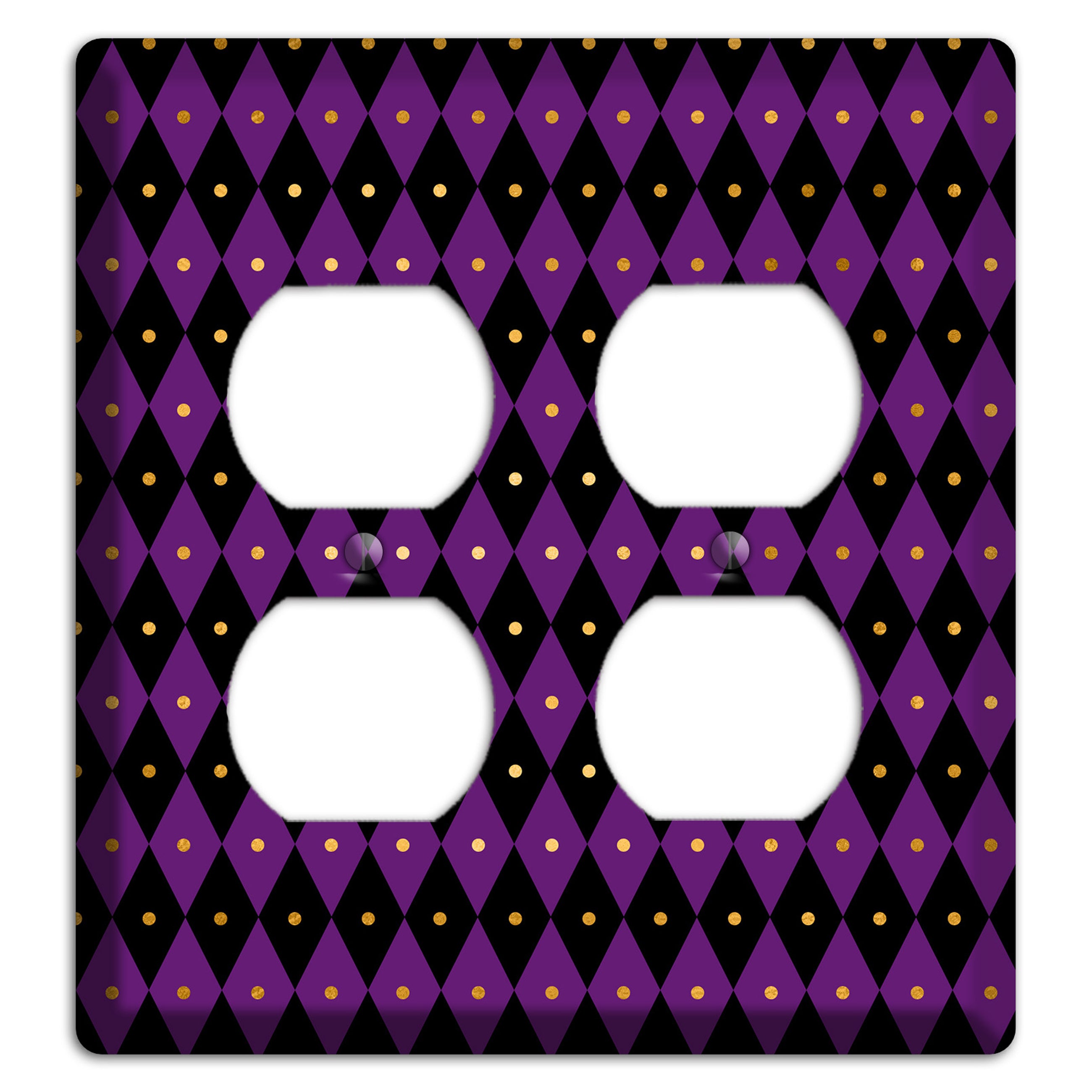 Royal Check: Violet 2 Duplex Wallplate